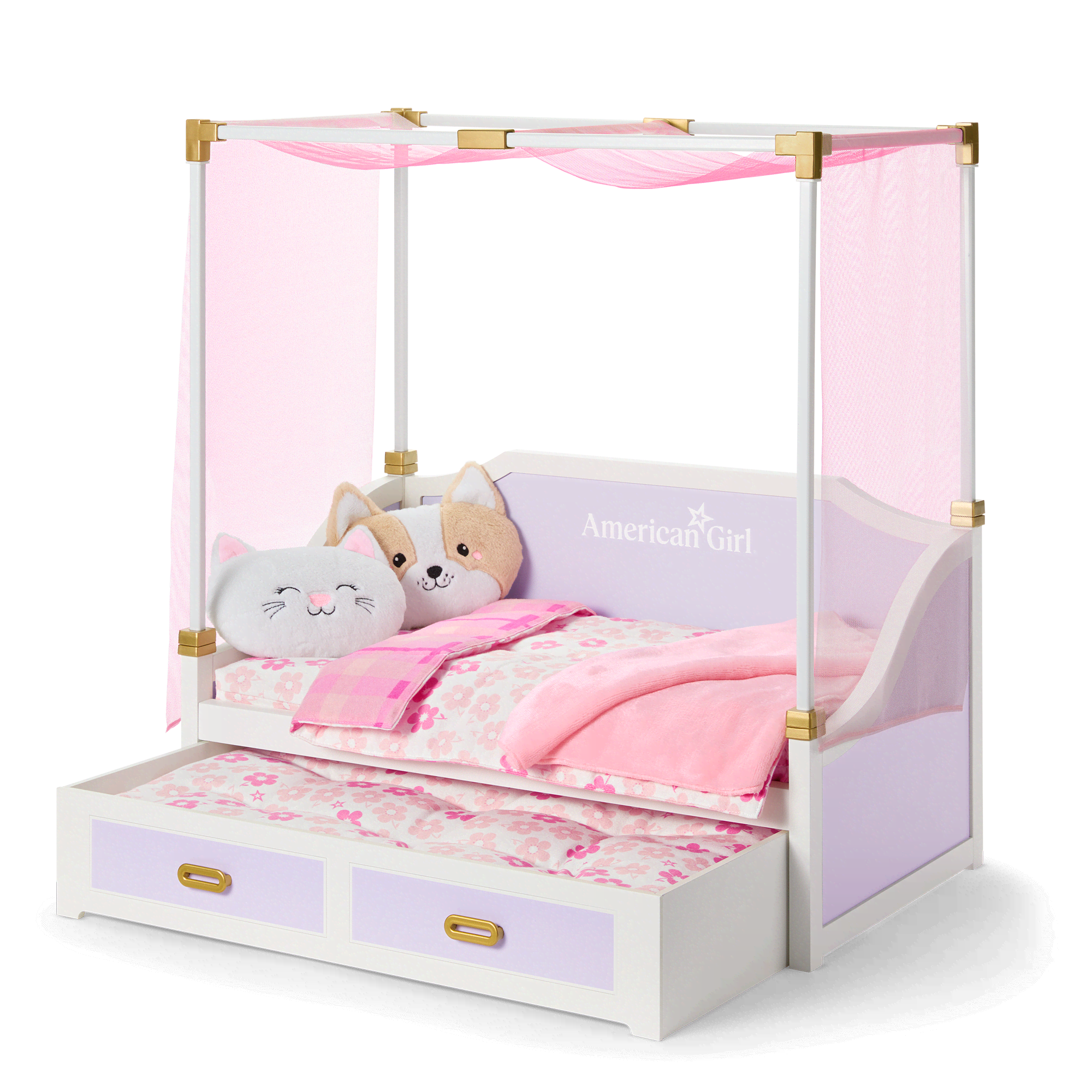 All Set for Sleepovers Canopy Bed Nightstand American Girl