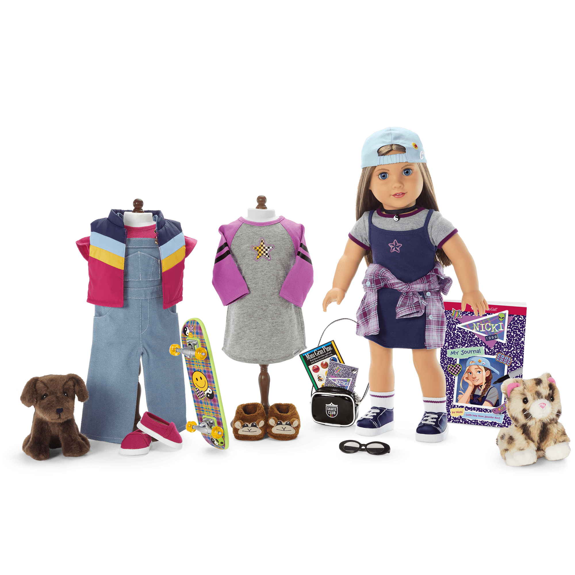 ’90s Twins Nicki’s™ Skateboarding Gift Set (Historical Characters)