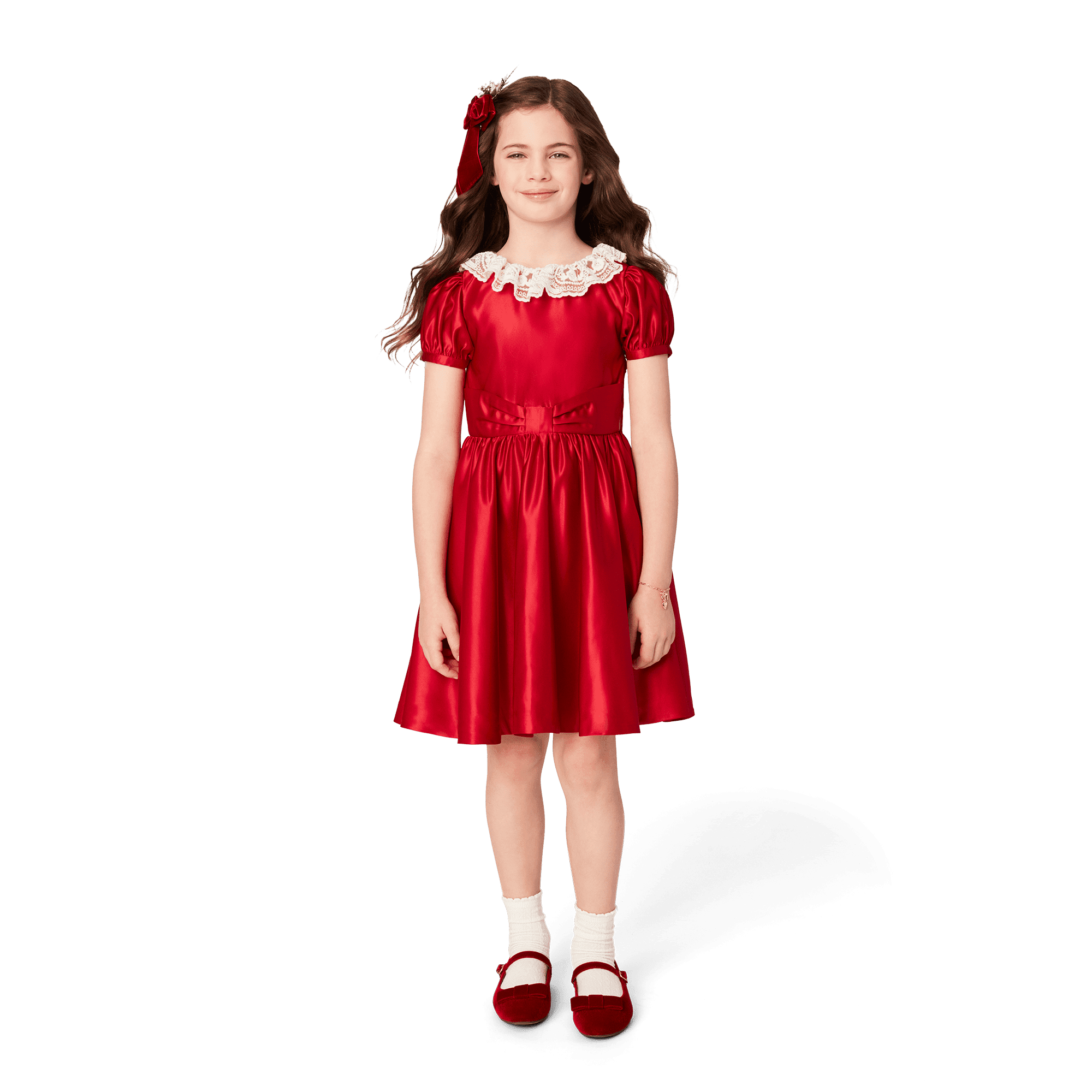 American girl doll red dress shop