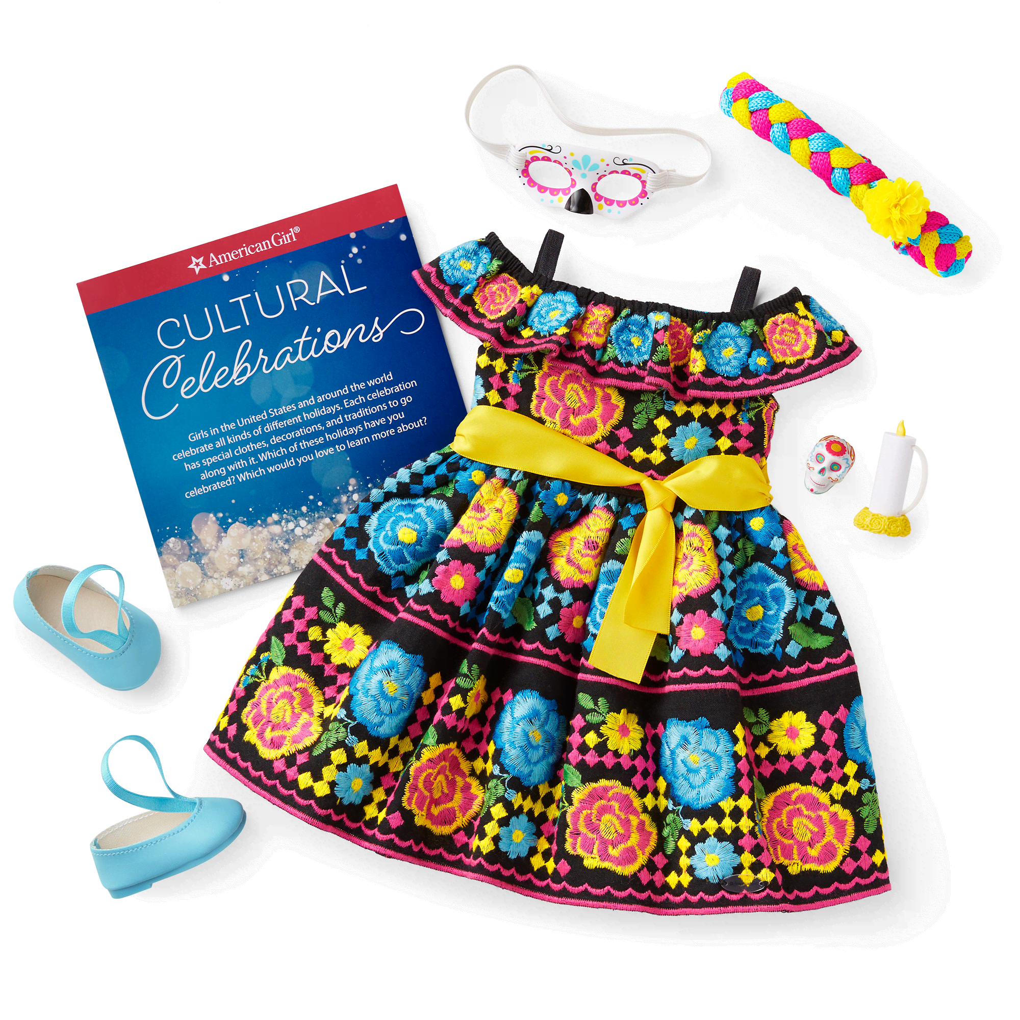 Día de Muertos Celebration Outfit for 18-inch Dolls