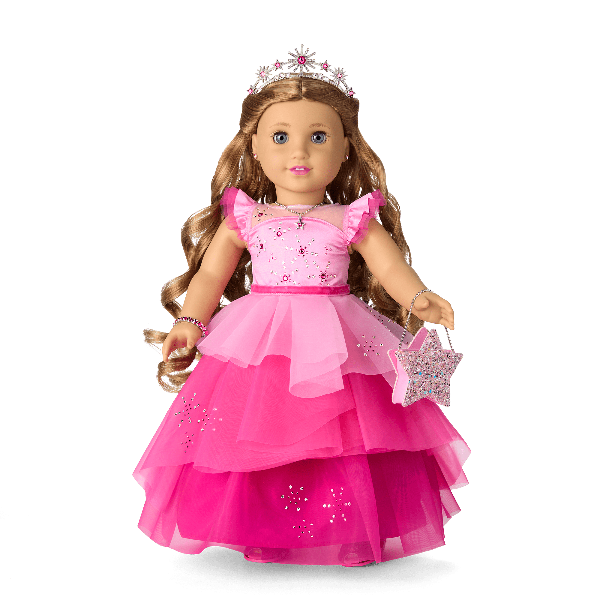 American Girl® 2024 Pink Stardust Holiday Collector Doll Brown Hair