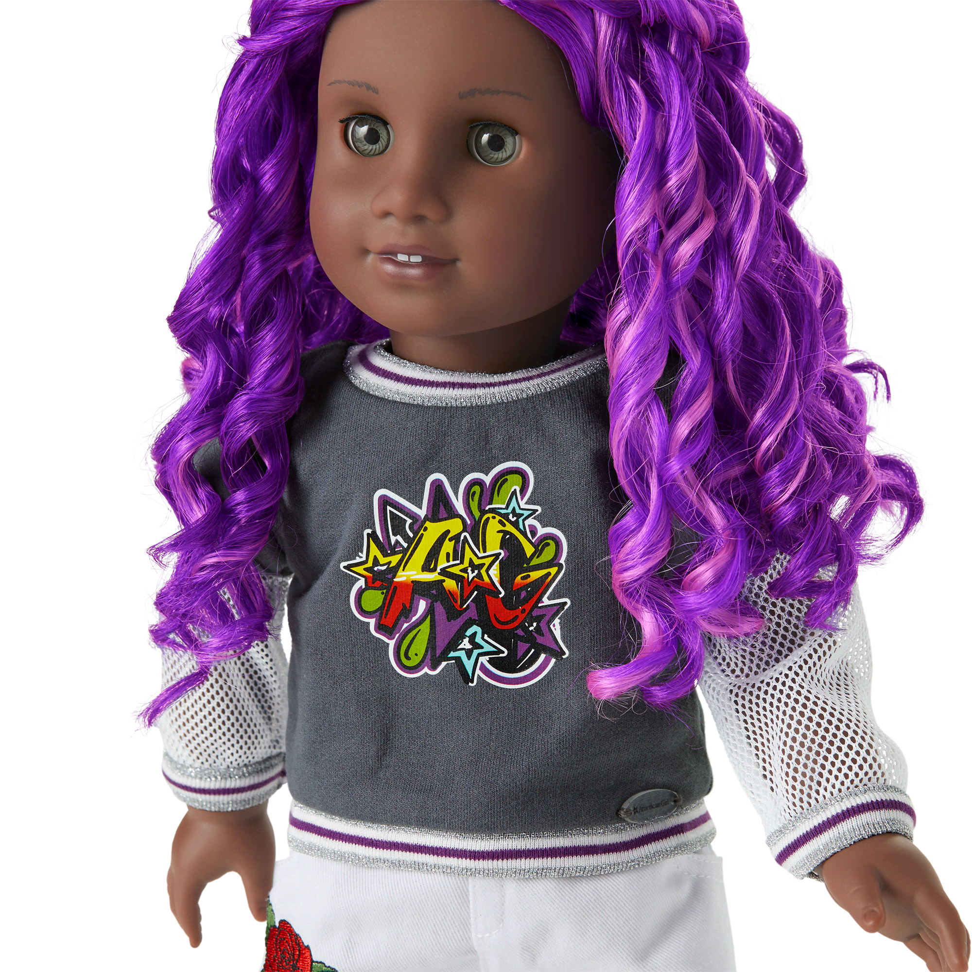 Truly Me™ 18-inch Doll #91 with curly purple hair