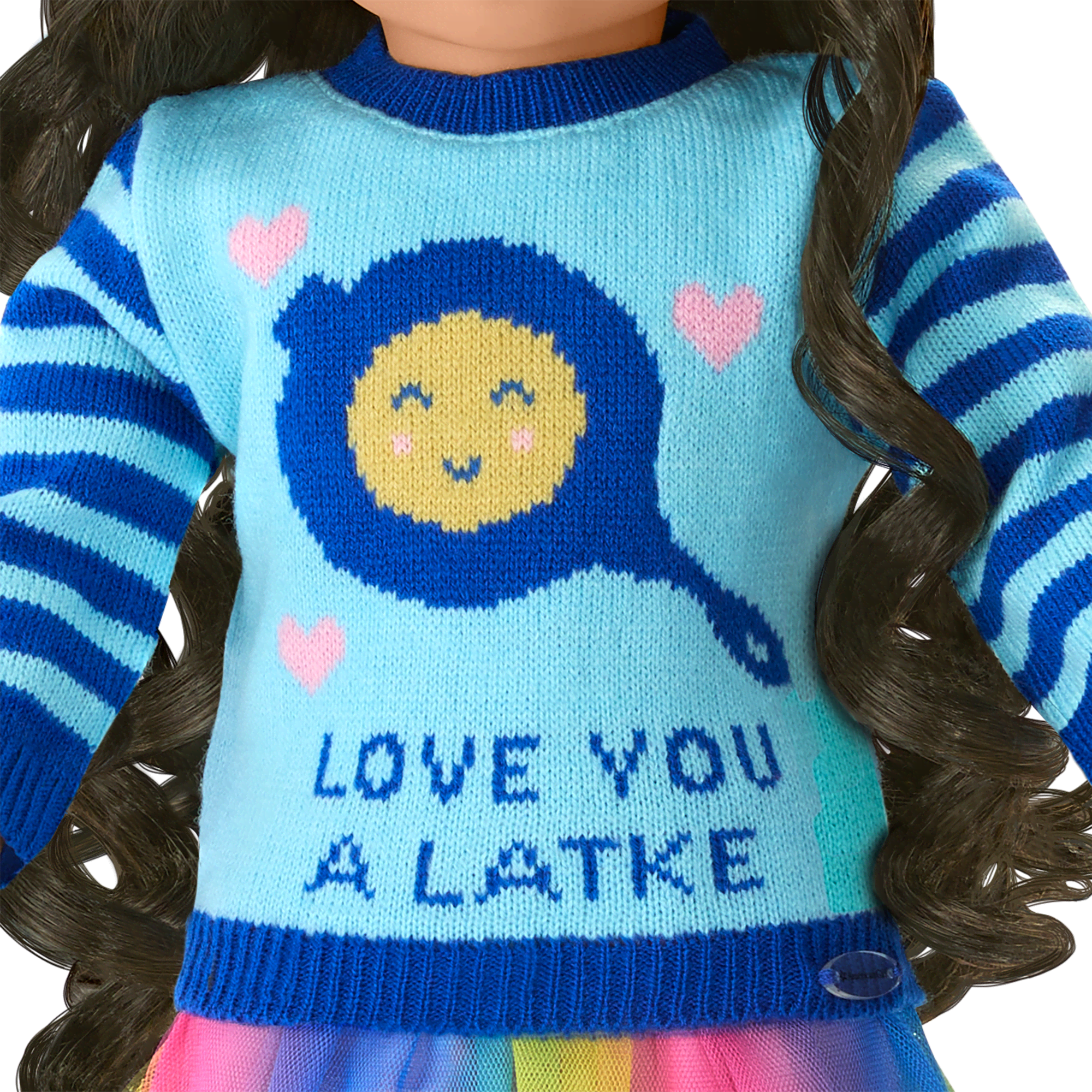 In the Hanukkah Spirit Sweater for 18-inch Dolls