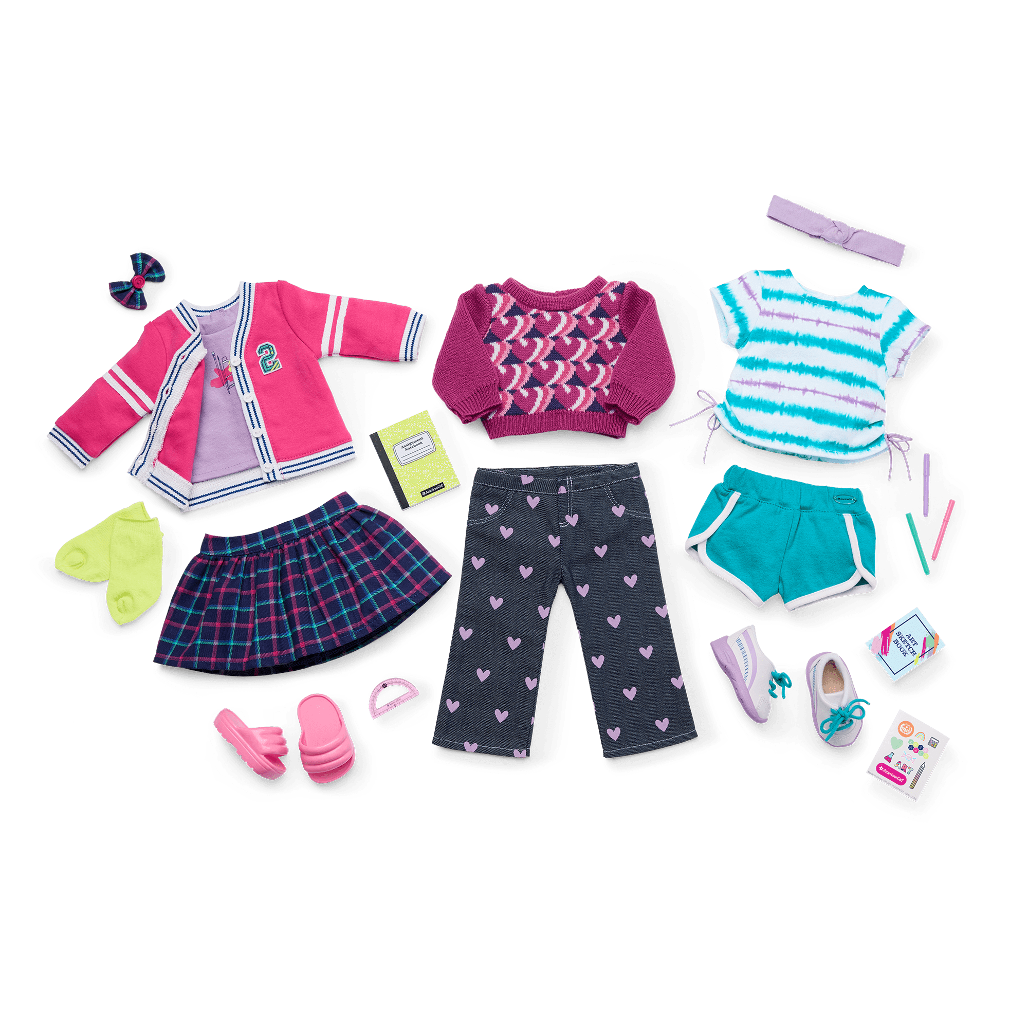 School-Day Style Outfit Set for 18-inch Dolls