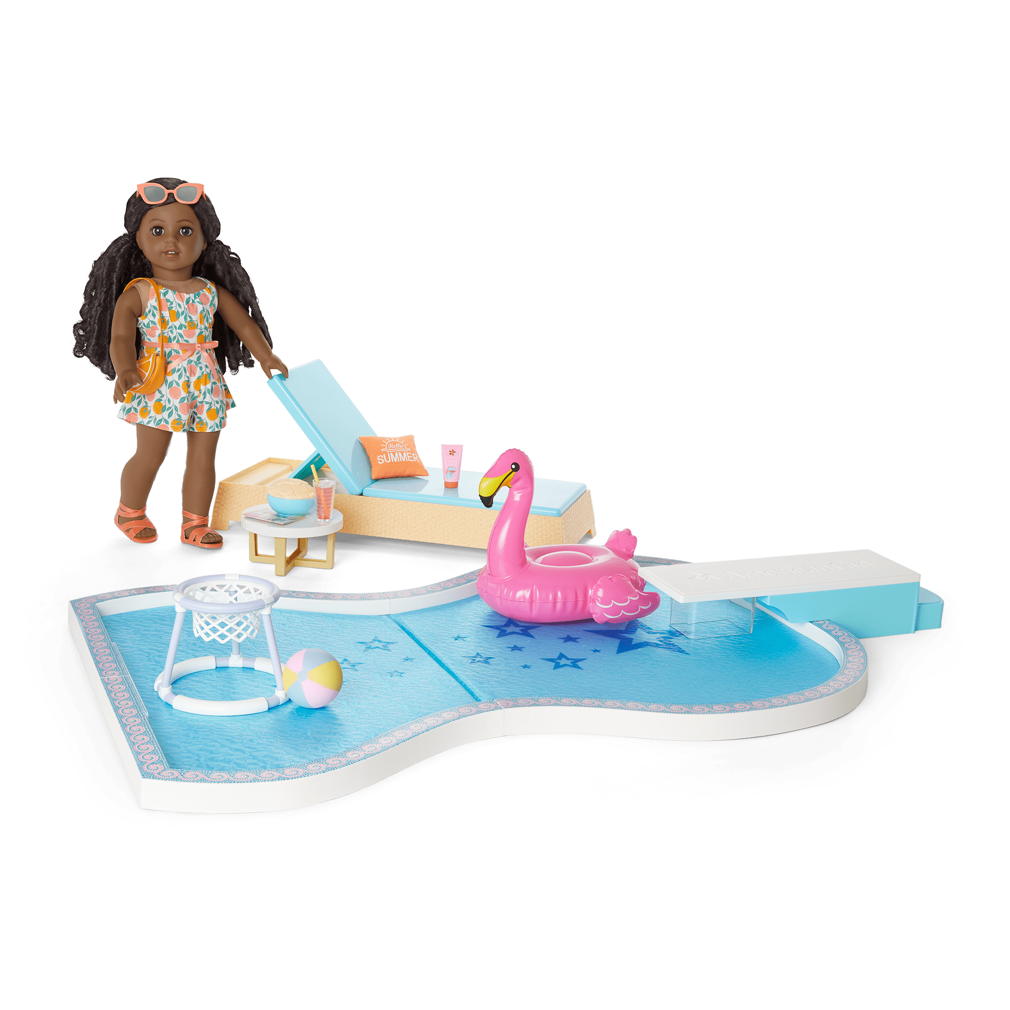 American girl swimming pool top