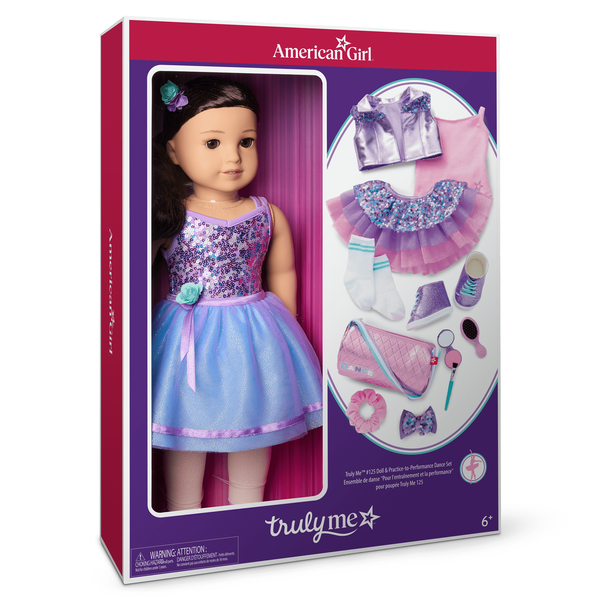 Truly Me™ #111 18-inch Doll & Practice-to-Performance Dance Set