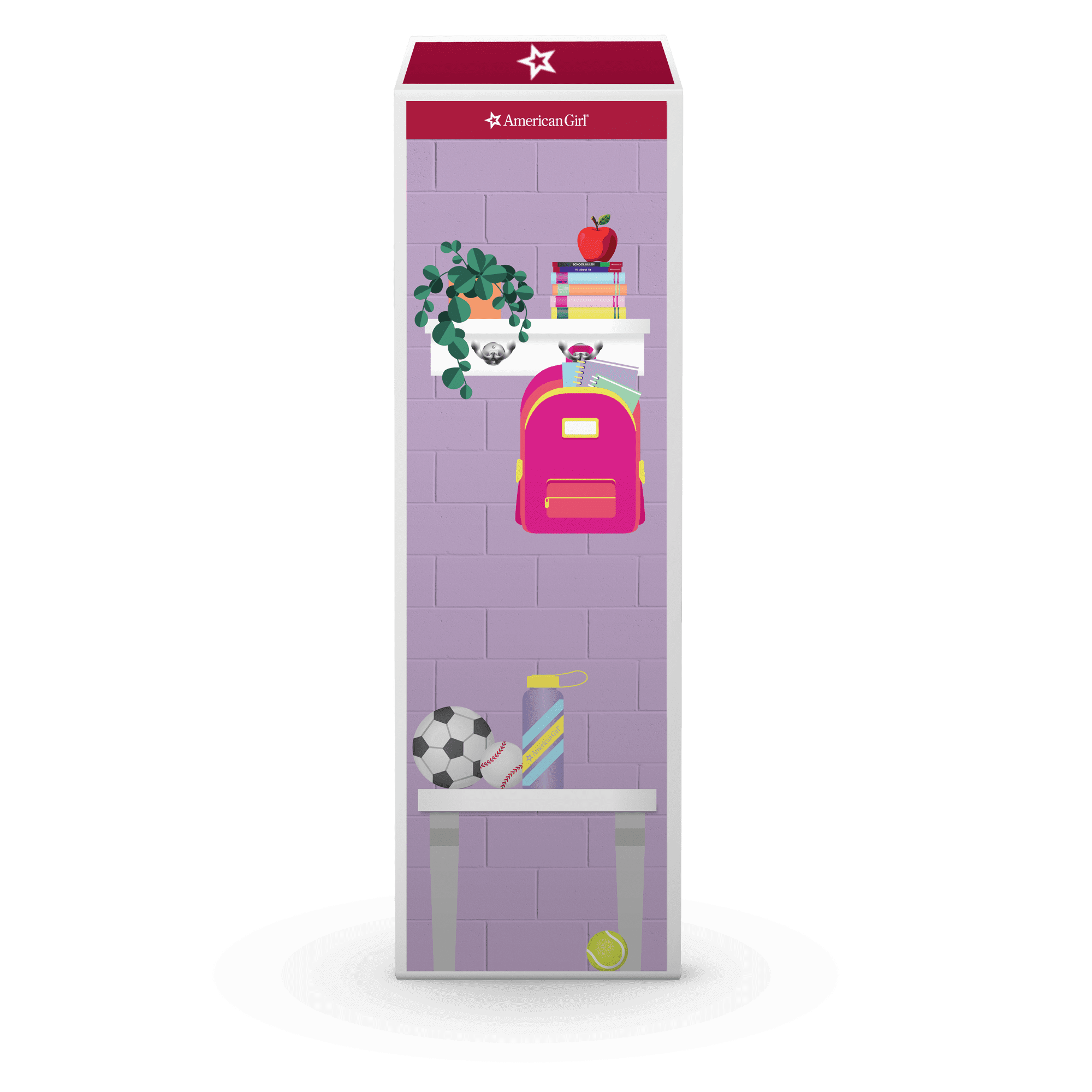 Colorful Cubbies Locker Set for 18-inch Dolls