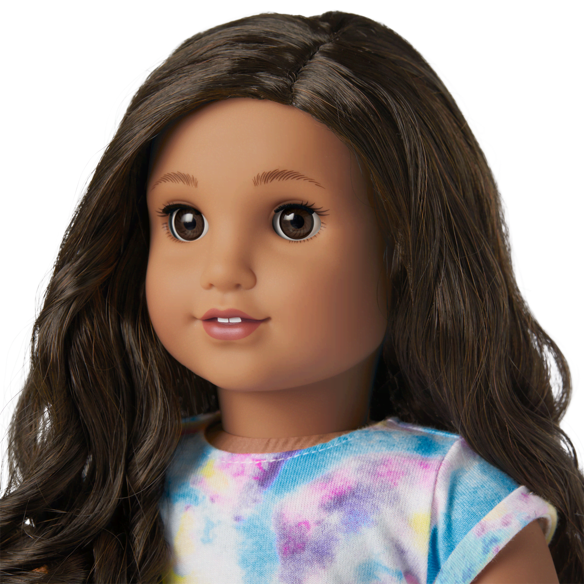 Truly Me™ 18-inch Doll #108 with curly black-brown hair