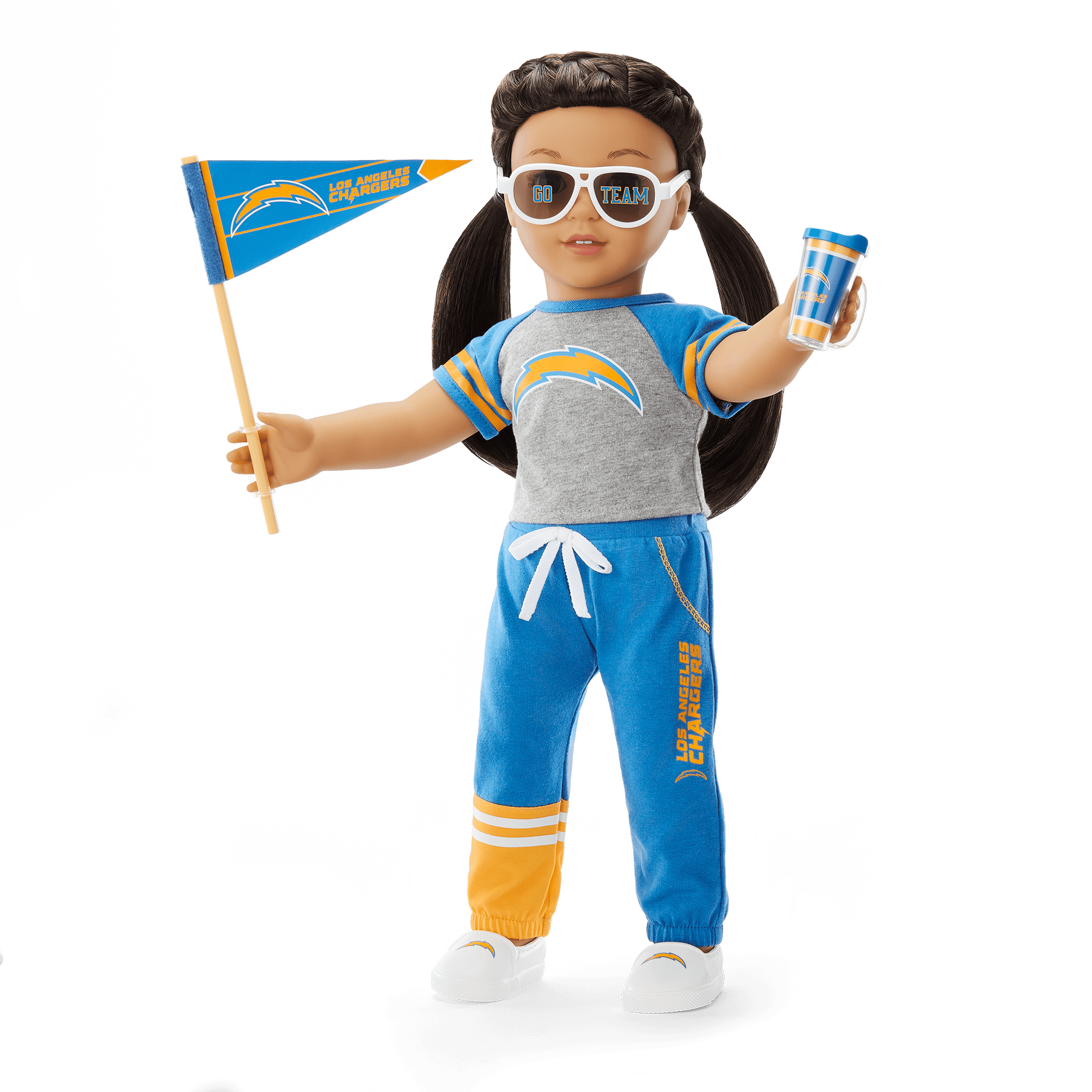 American Girl® x NFL Los Angeles Chargers Fan Outfit & Accessories for 18-inch Dolls