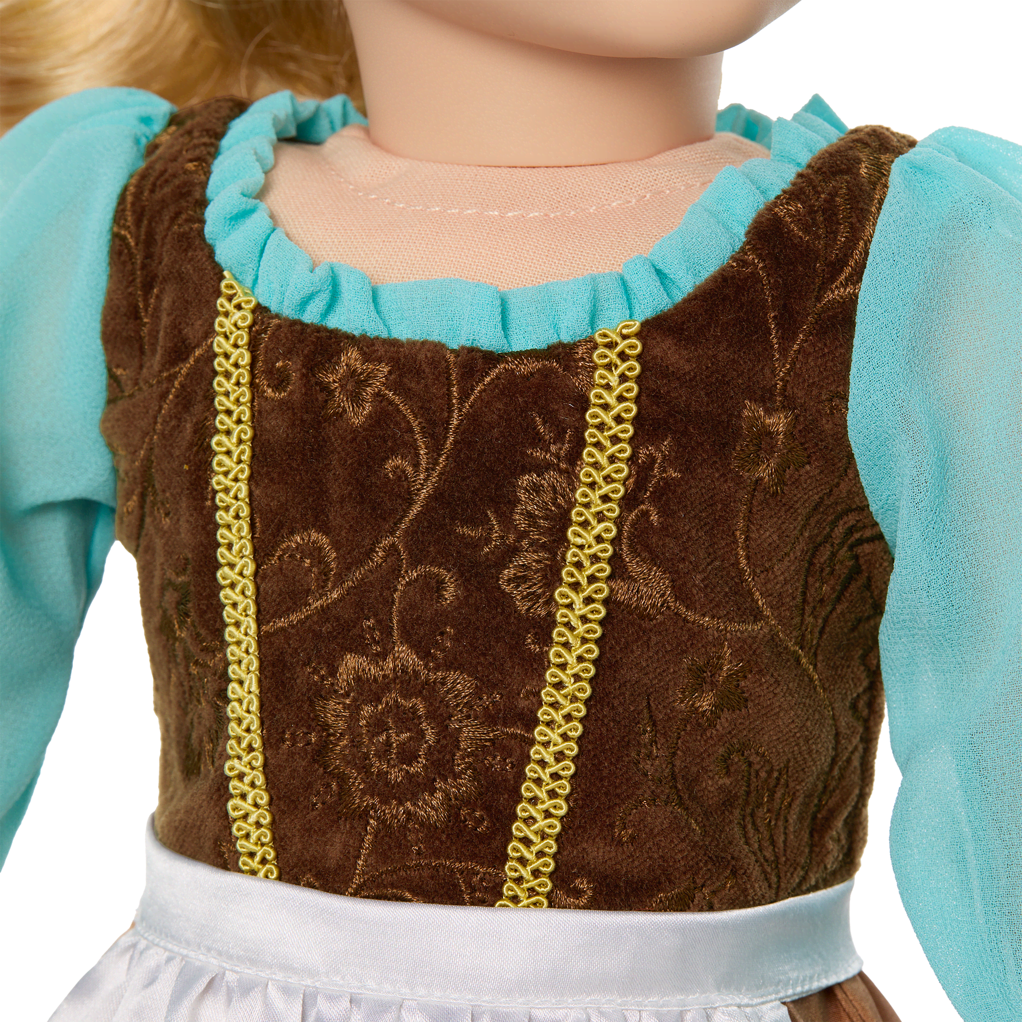 american girl doll princess dresses American Girl Disney Princess Belle Blue Dress, Mrs. Potts, Chip & Accessories for 18-inch Dolls