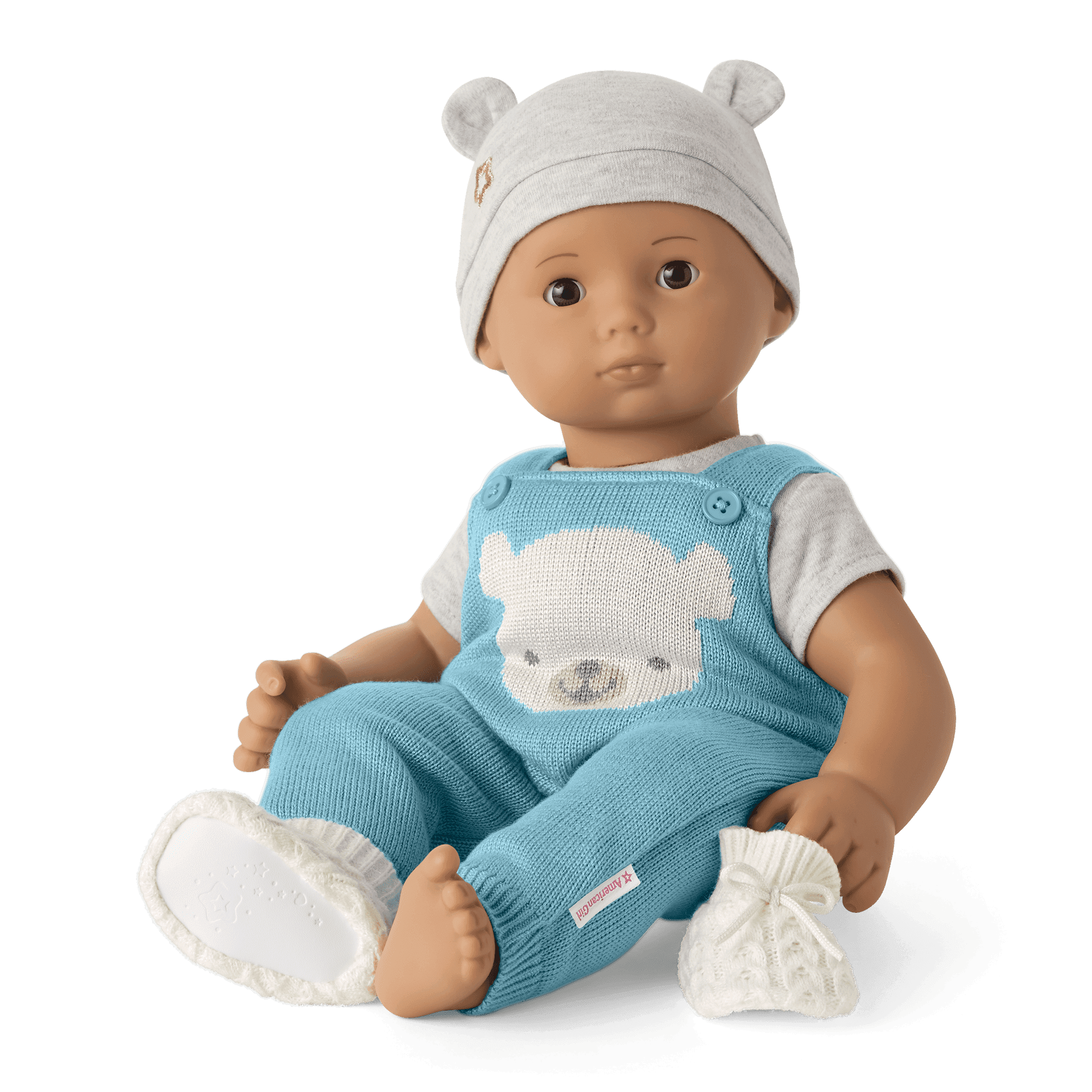 Baby Bear Hat Booties for Bitty Baby Dolls American Girl