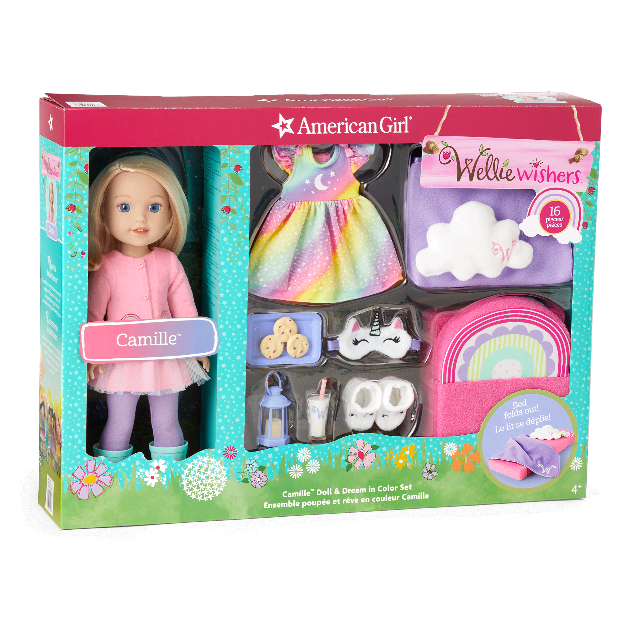 American girl welliewishers camille doll & accessory set discount