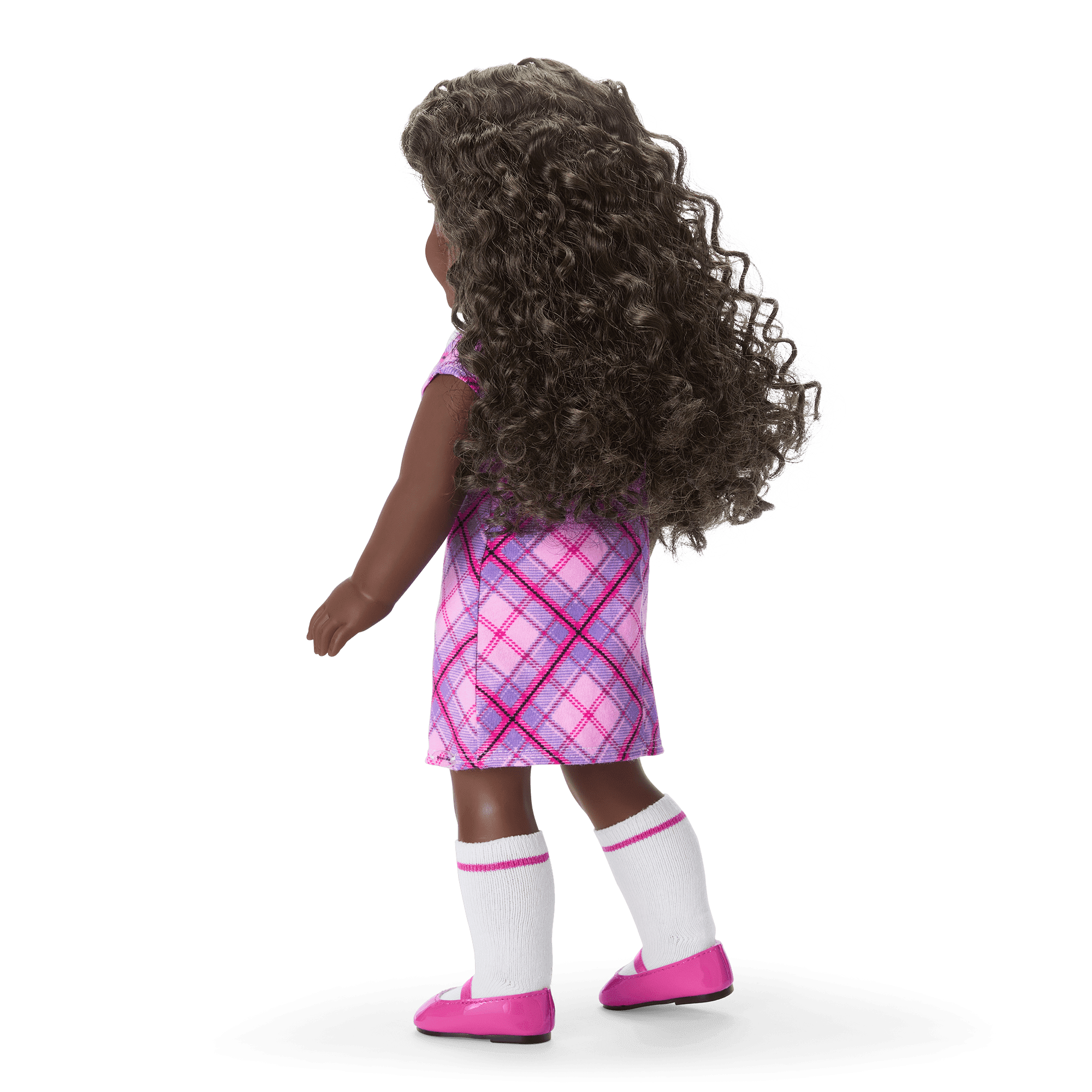 Truly Me™ 18-inch Doll #127 with curly dark-brown hair