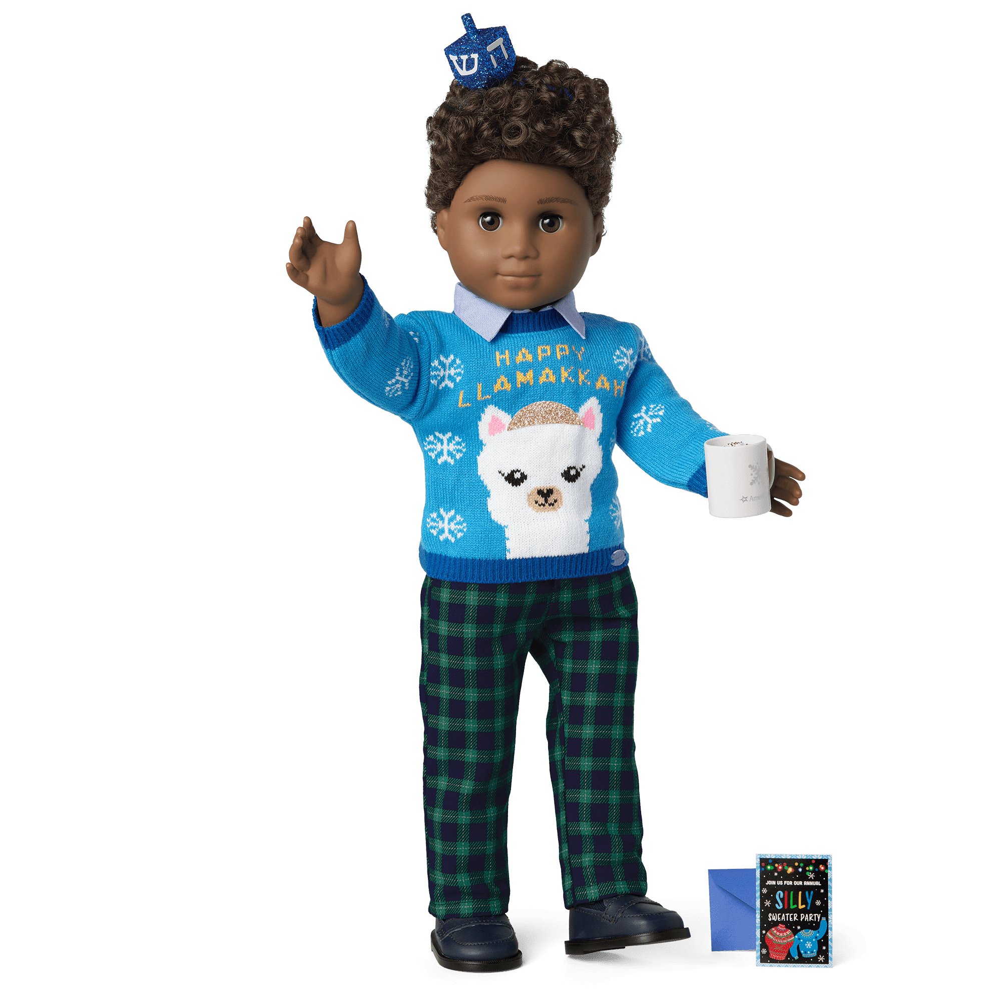 Silly Hanukkah Sweater for 18-inch Dolls