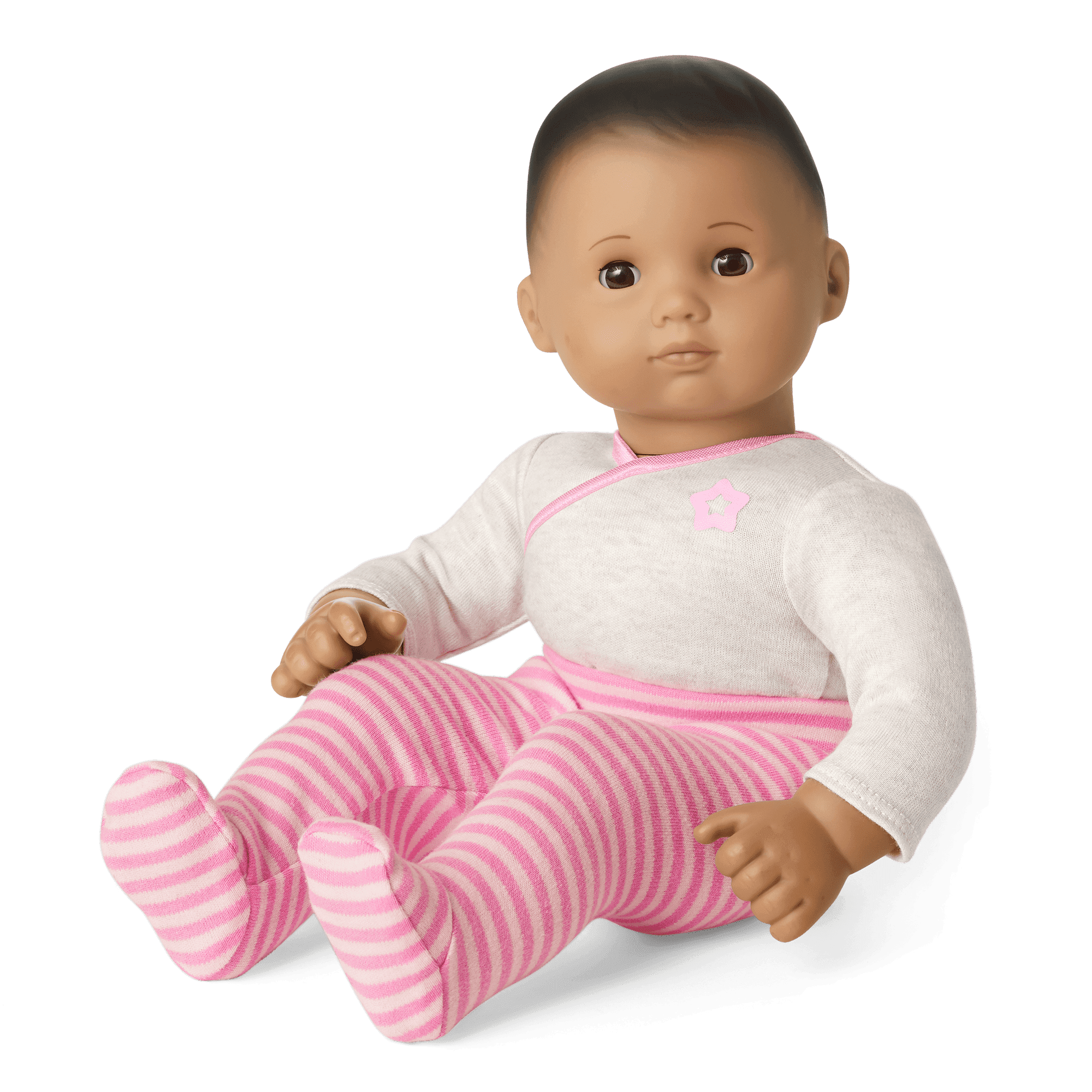 Bitty Baby® Doll #5 with dark brown hair in Pretty Pink