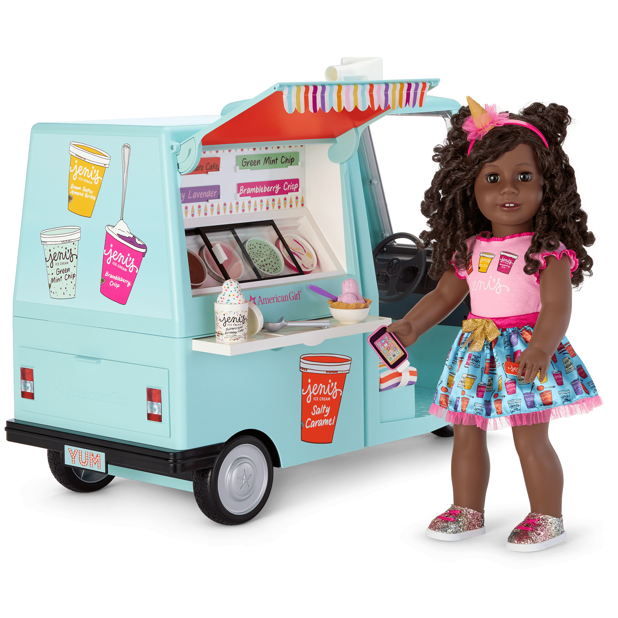 American Girl x Jeni s Full of Flavor Ice Cream Truck for 18 inch Dolls