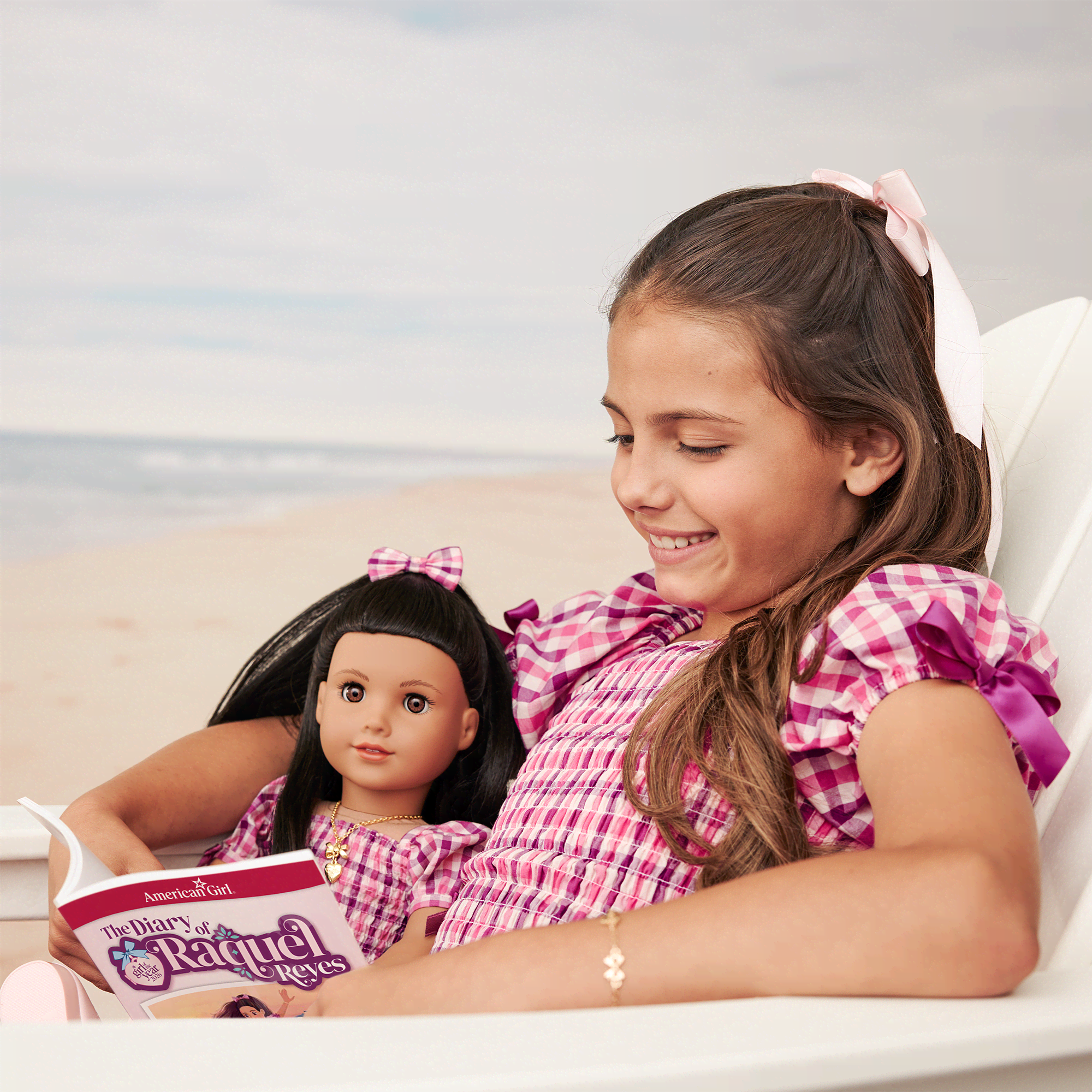 Raquel’s™ Gingham Ruffle Outfit for Girls & 18-inch Dolls + Raquel Doll (Girl of the Year™ 2026)