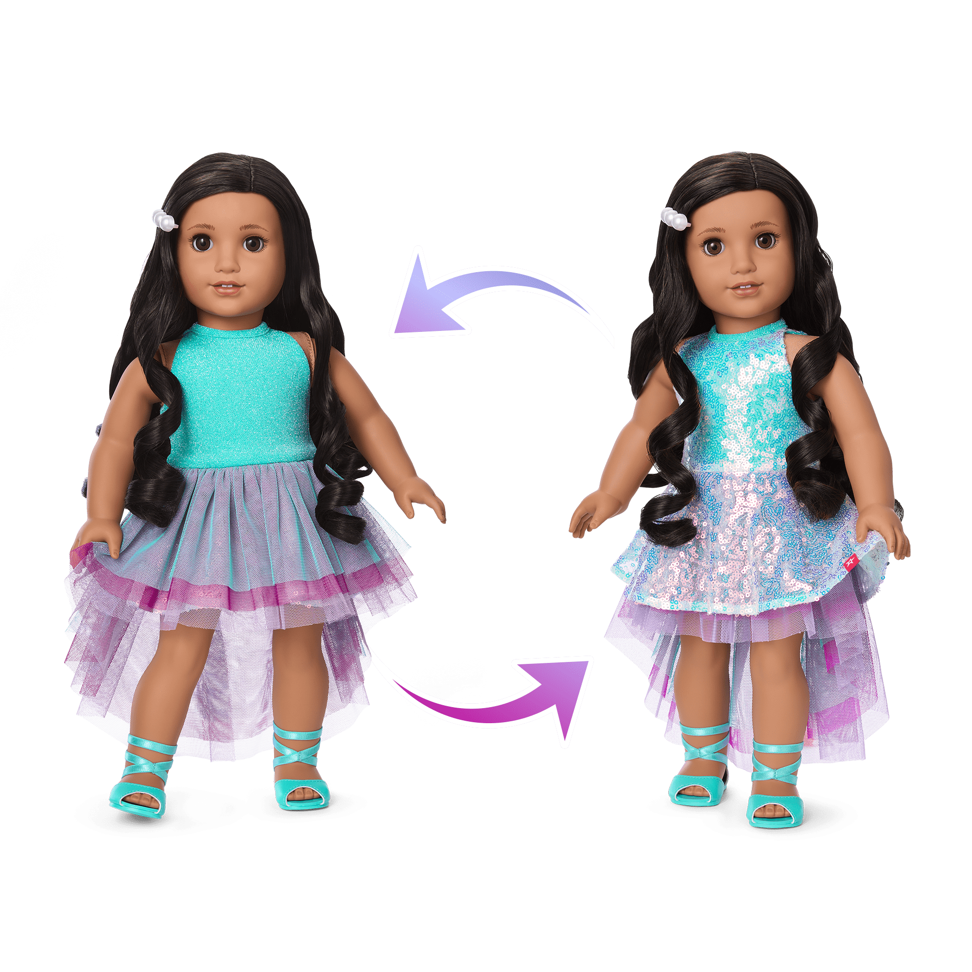 Glam Shimmering Ocean Outfit for 18-inch Dolls