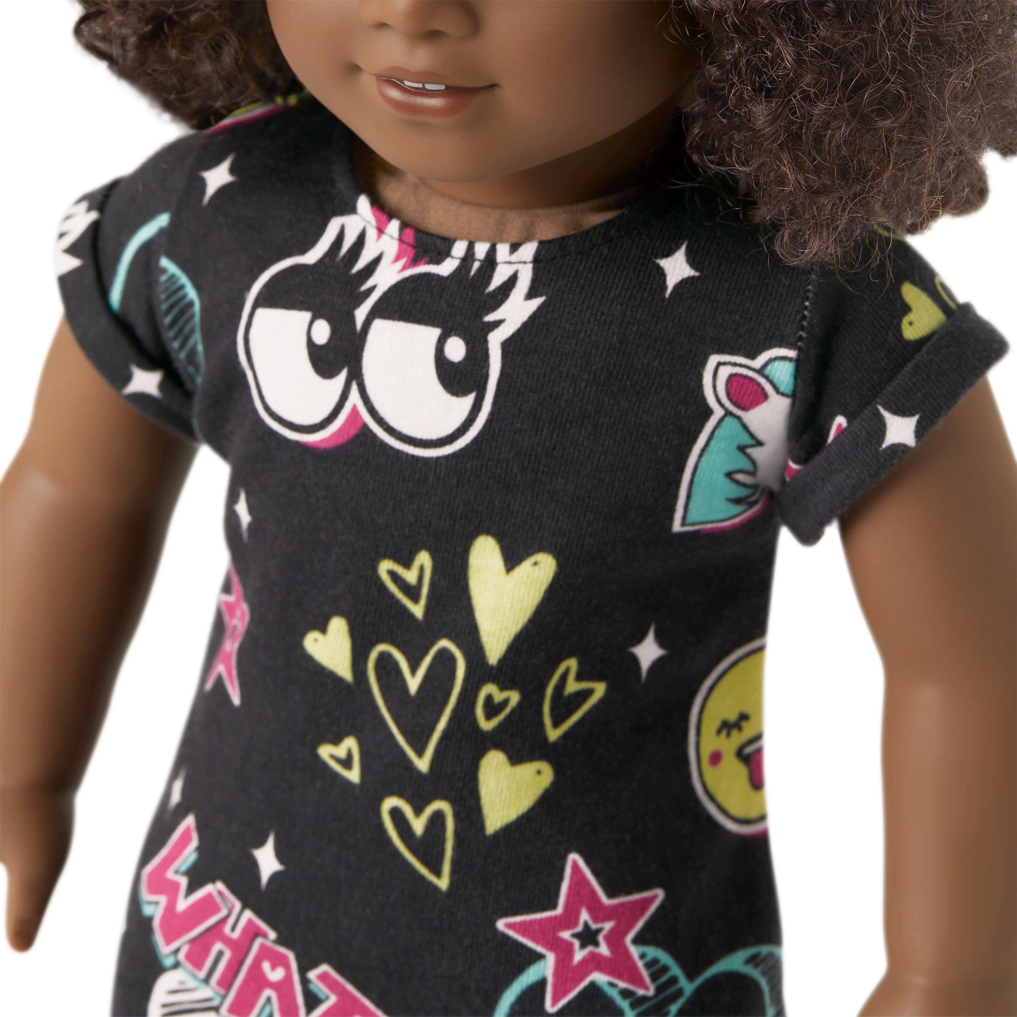 Truly Me™ 18-inch Doll #112 with short curly dark-brown hair