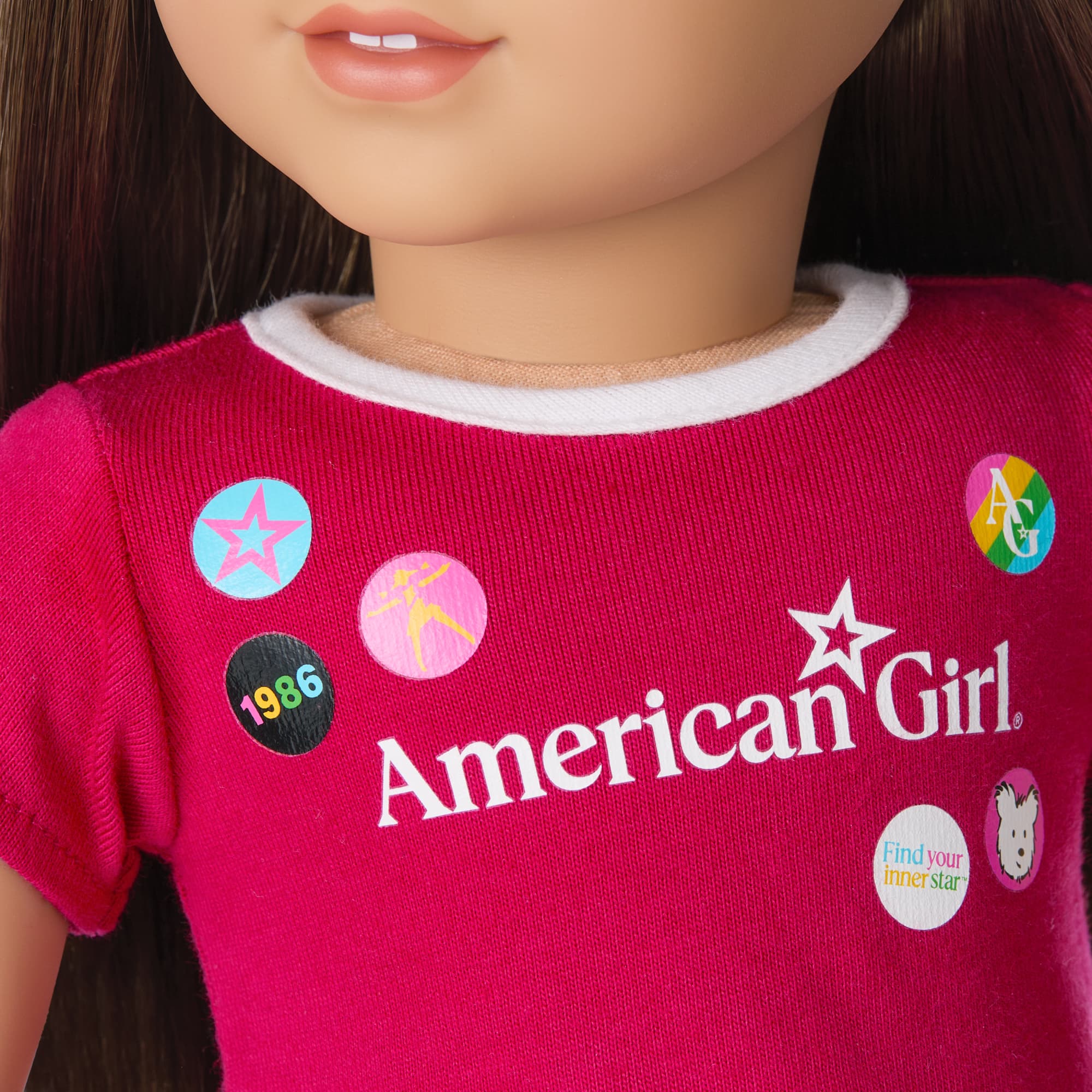 Matching AG™ Grin Pins Ringer Tee Set for Girls & 18-inch Dolls