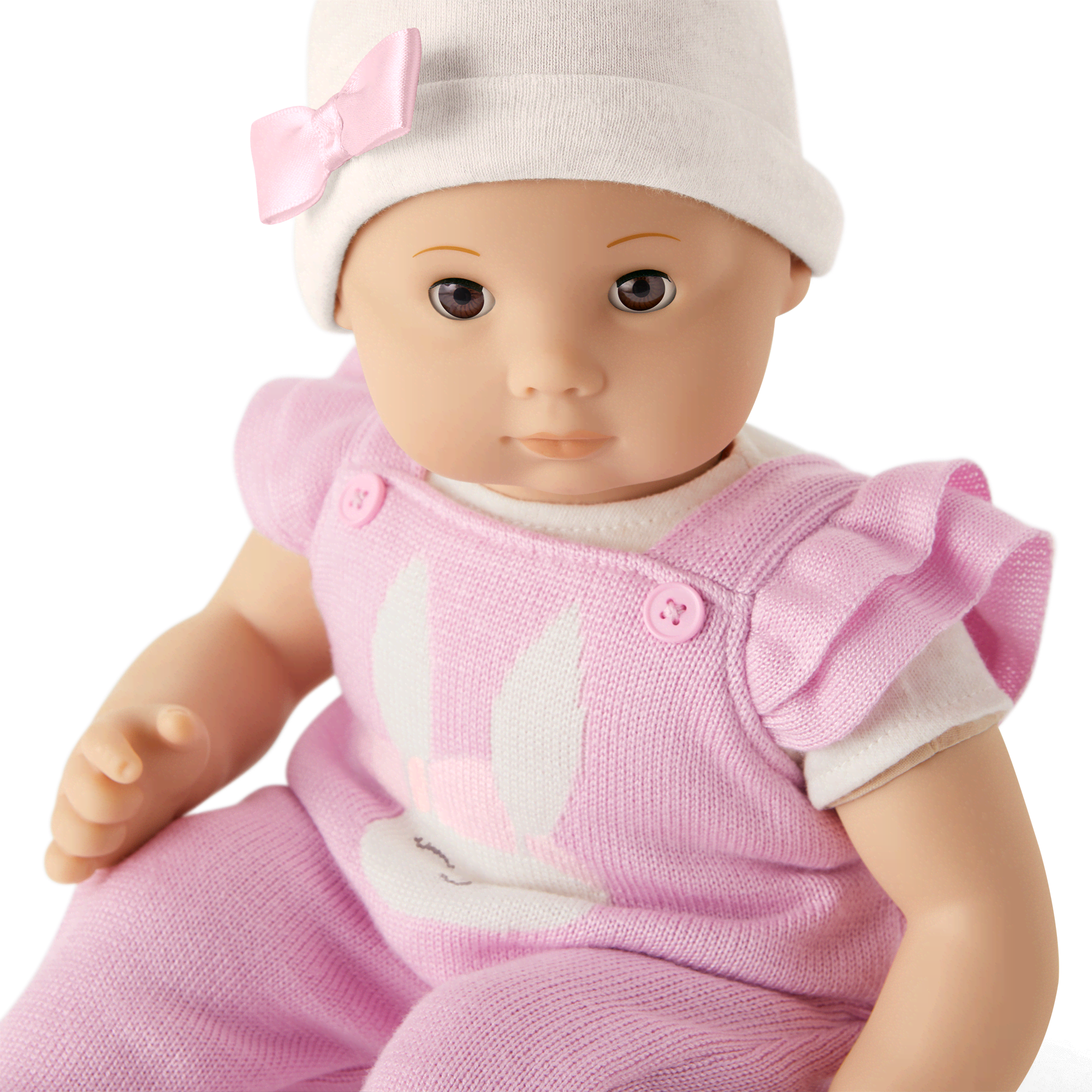 Pink Bow Beanie & Booties for Bitty Baby® Dolls