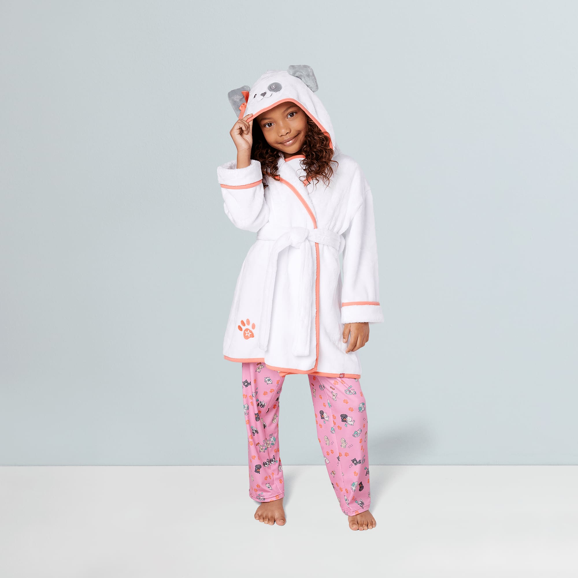 Comfy Puppy Robe Set for Girls & 18-inch Dolls