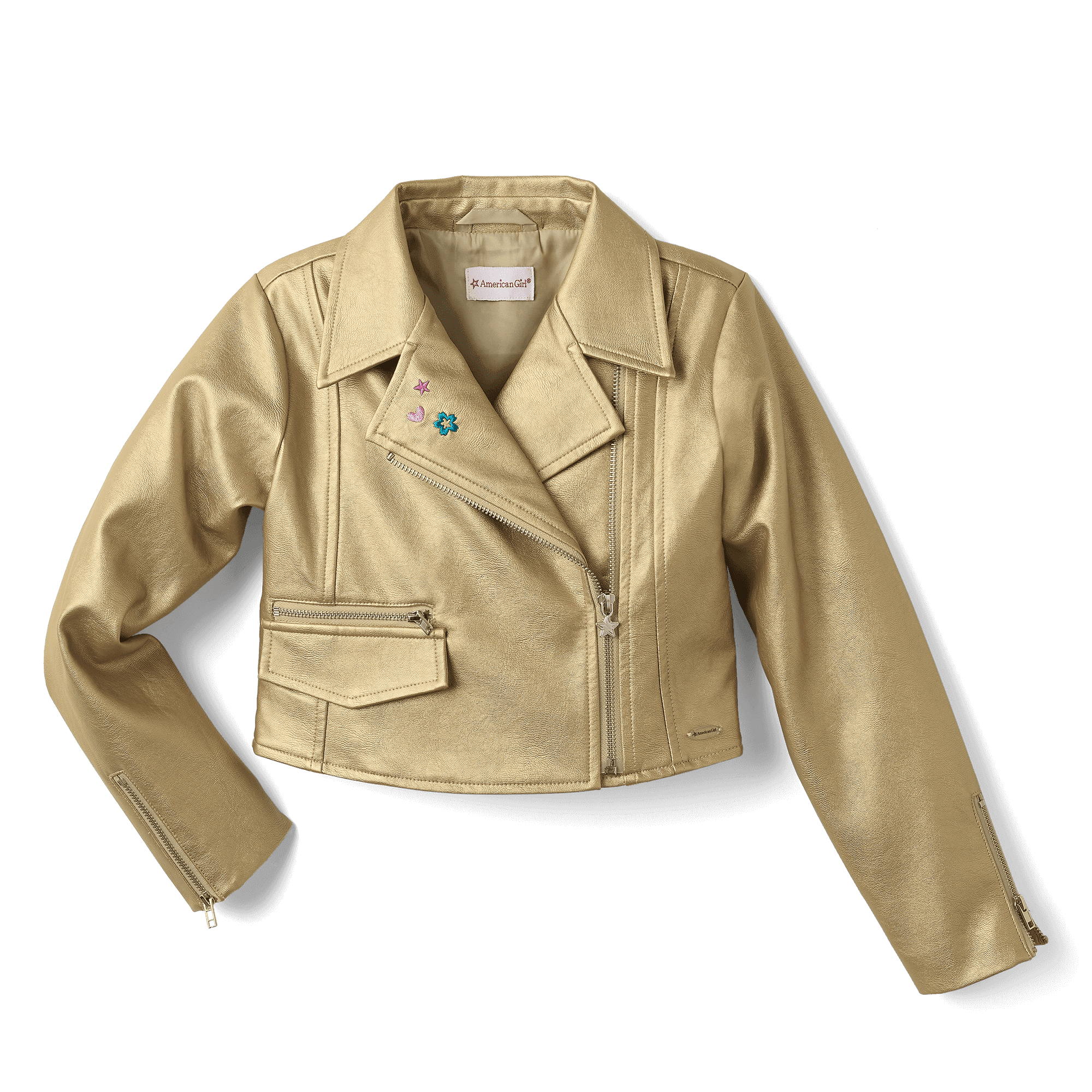 Gold Moto Jacket for Girls