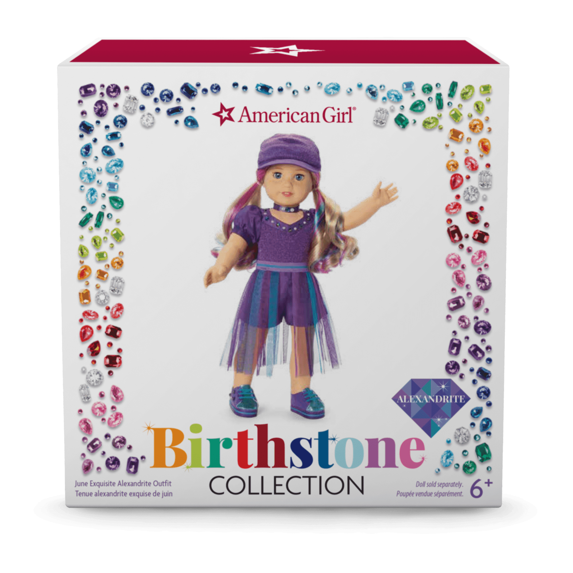 June Exquisite Alexandrite Outfit for 18-inch Dolls