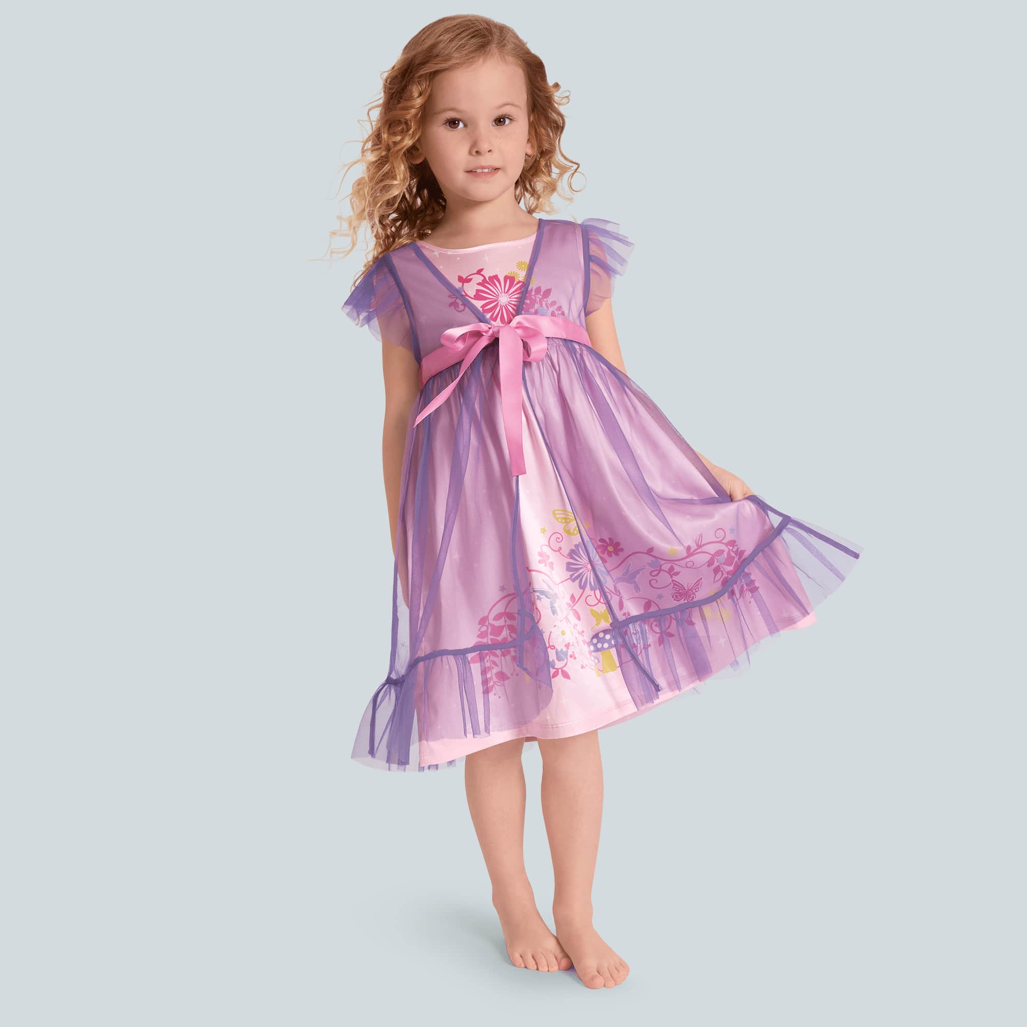 Royal Ruffles Nightie & Robe for Little Girls