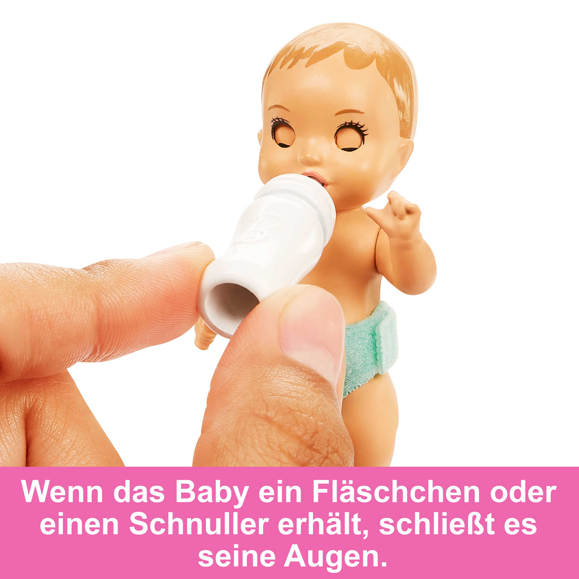 Barbie Skipper Babysitters Inc. Puppe mit Gitterbett Baby Zubehor Spielset Mattel