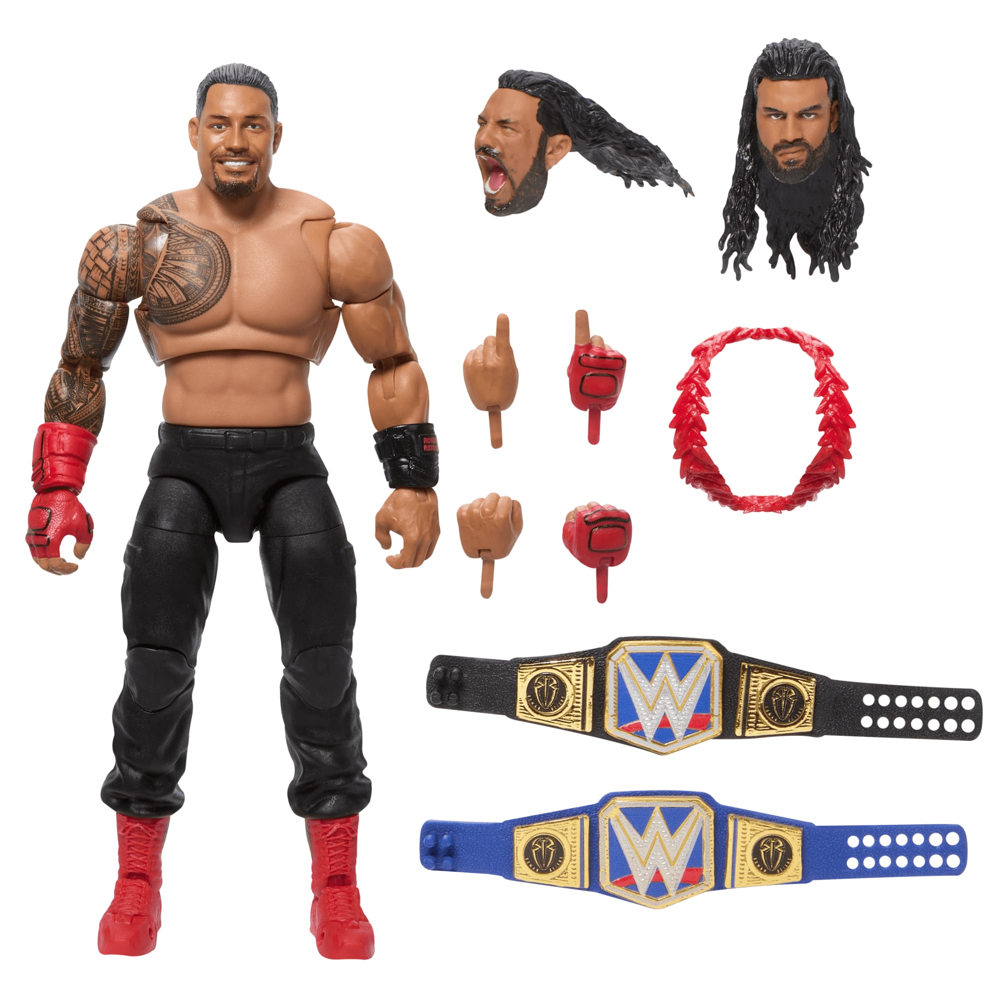 WWE Ultimate Edition Roman Reigns Action Figure Accessories Set 6 Inch Collectible 30 Articulation Points