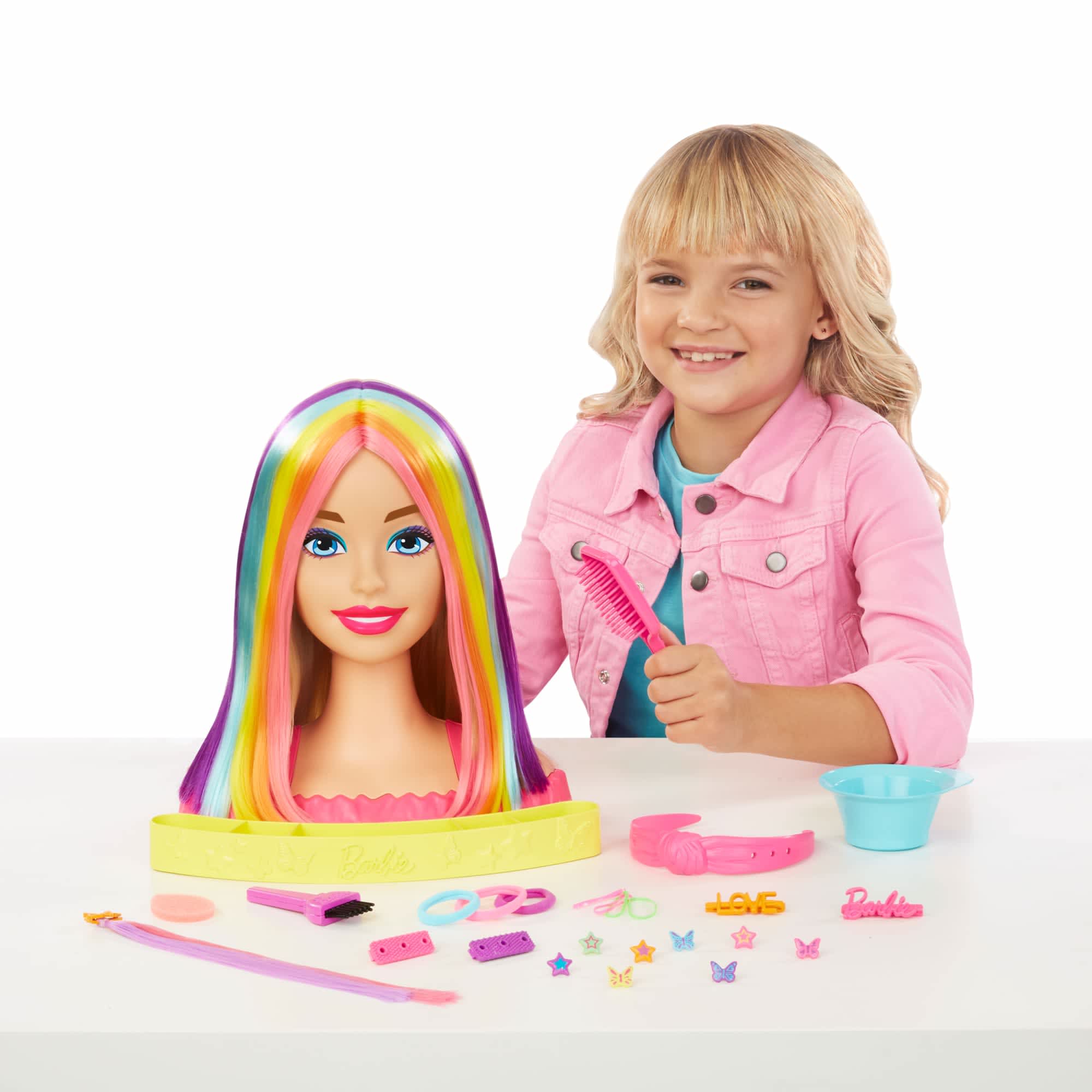 Barbie deluxe rainbow styling head blonde sale