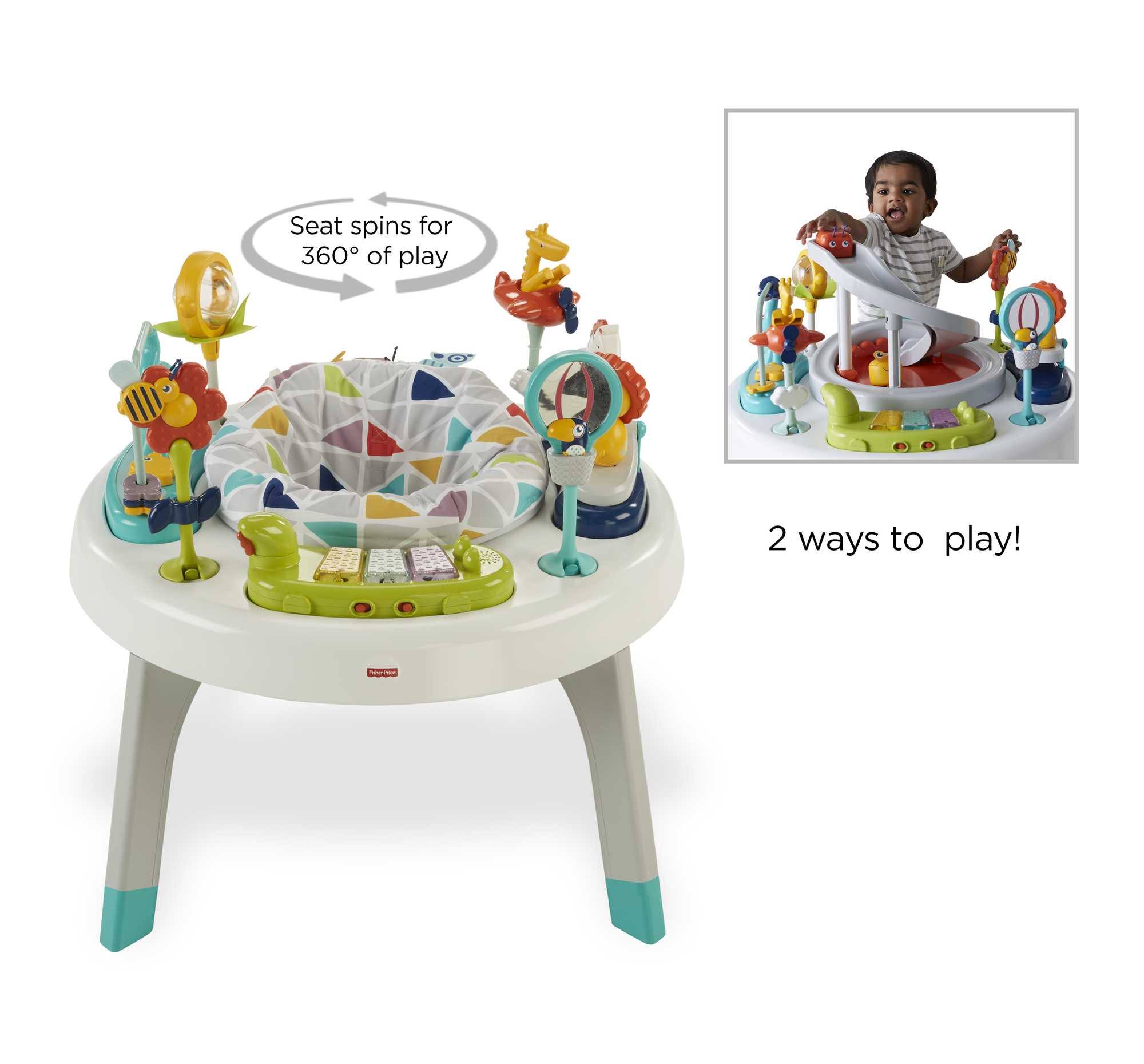 Fisher Price Baby to Toddler Activity Center with Lights and Music Sit to Stand Safari Mattel