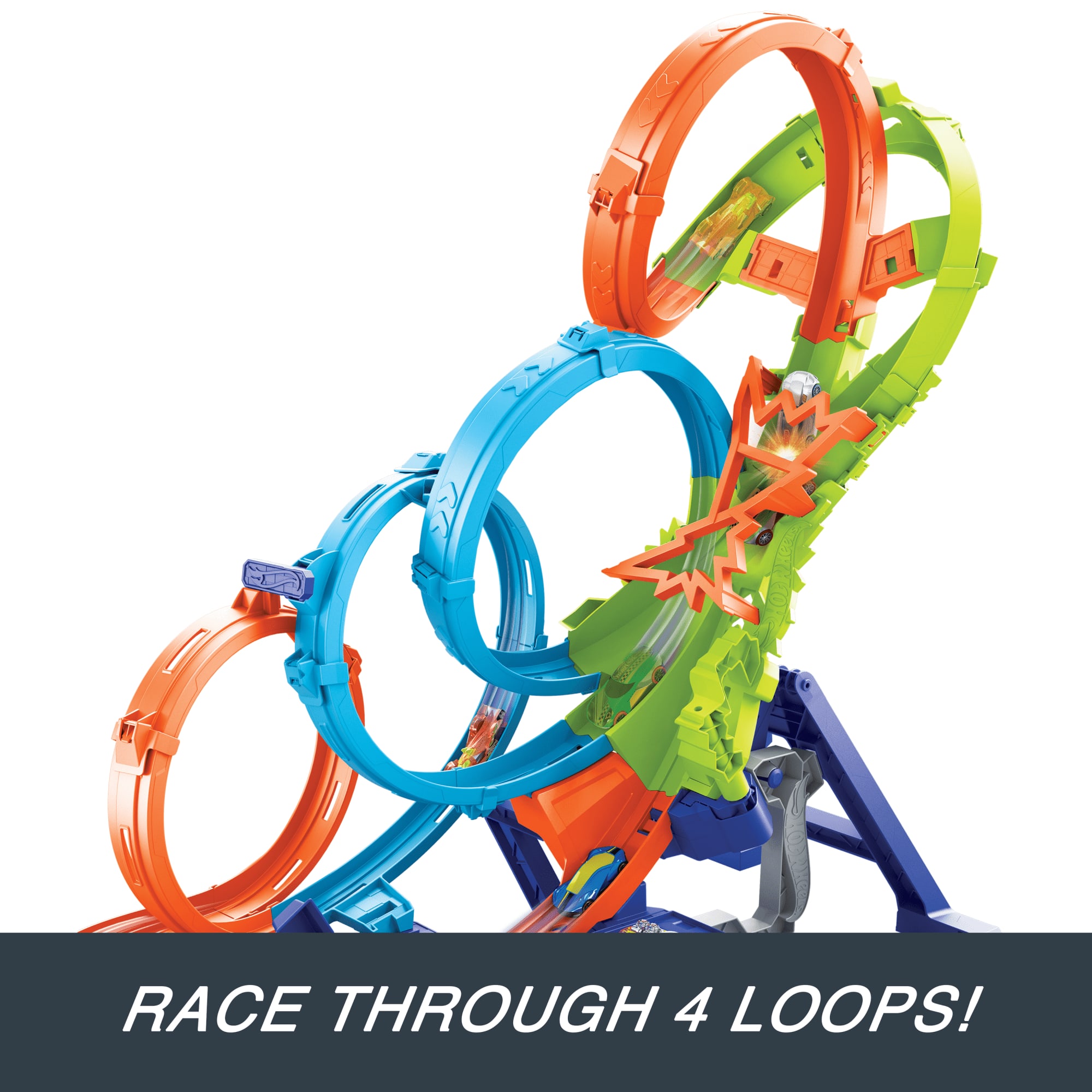 Hot Wheels 4 Loop Crash Out Track Set Mattel