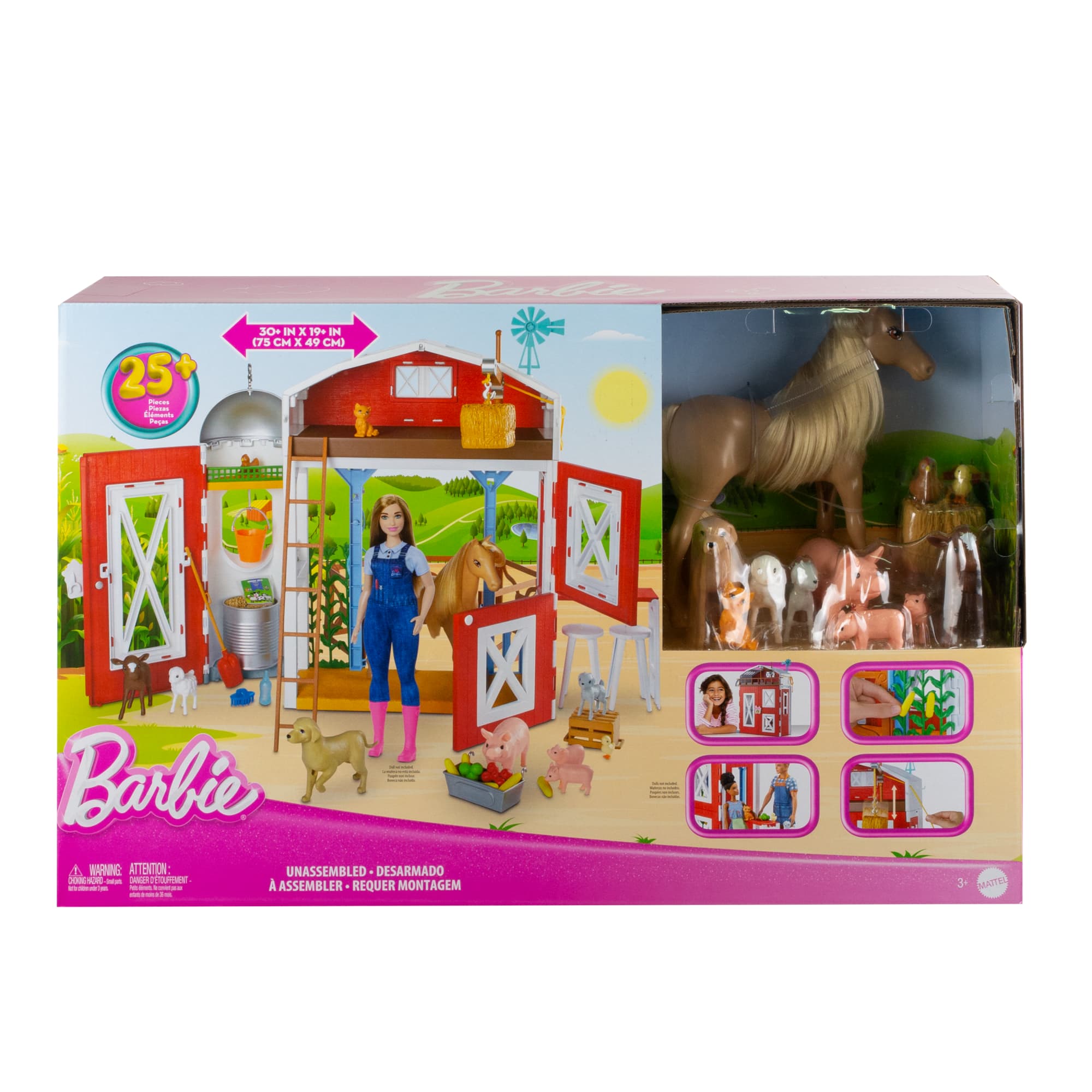 Barbie sweet orchard farm playset with barn 11 animals sale