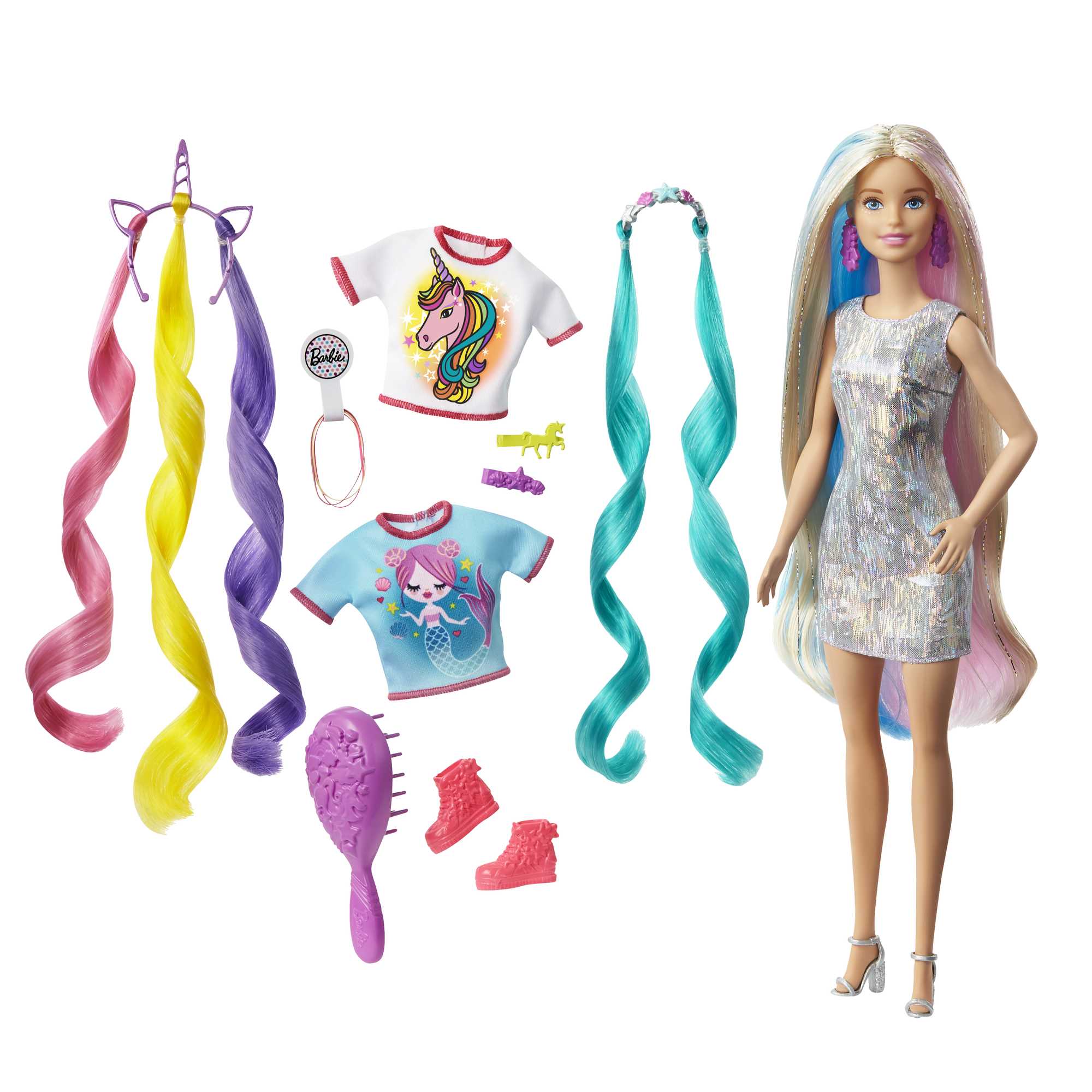 Barbie Fantasy Hair Doll With Mermaid Unicorn Looks Mattel