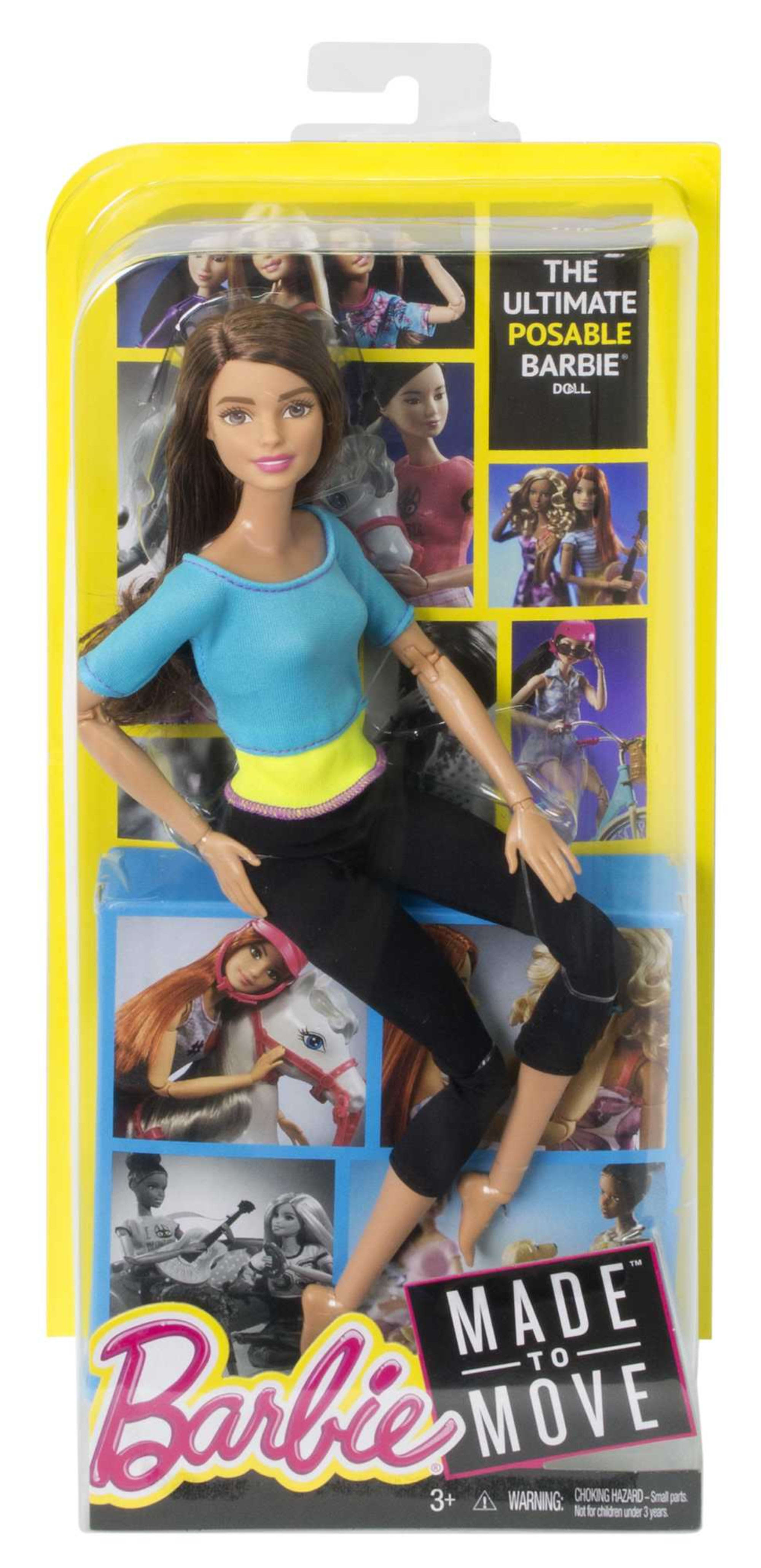 Barbie endless moves doll with purple top sale