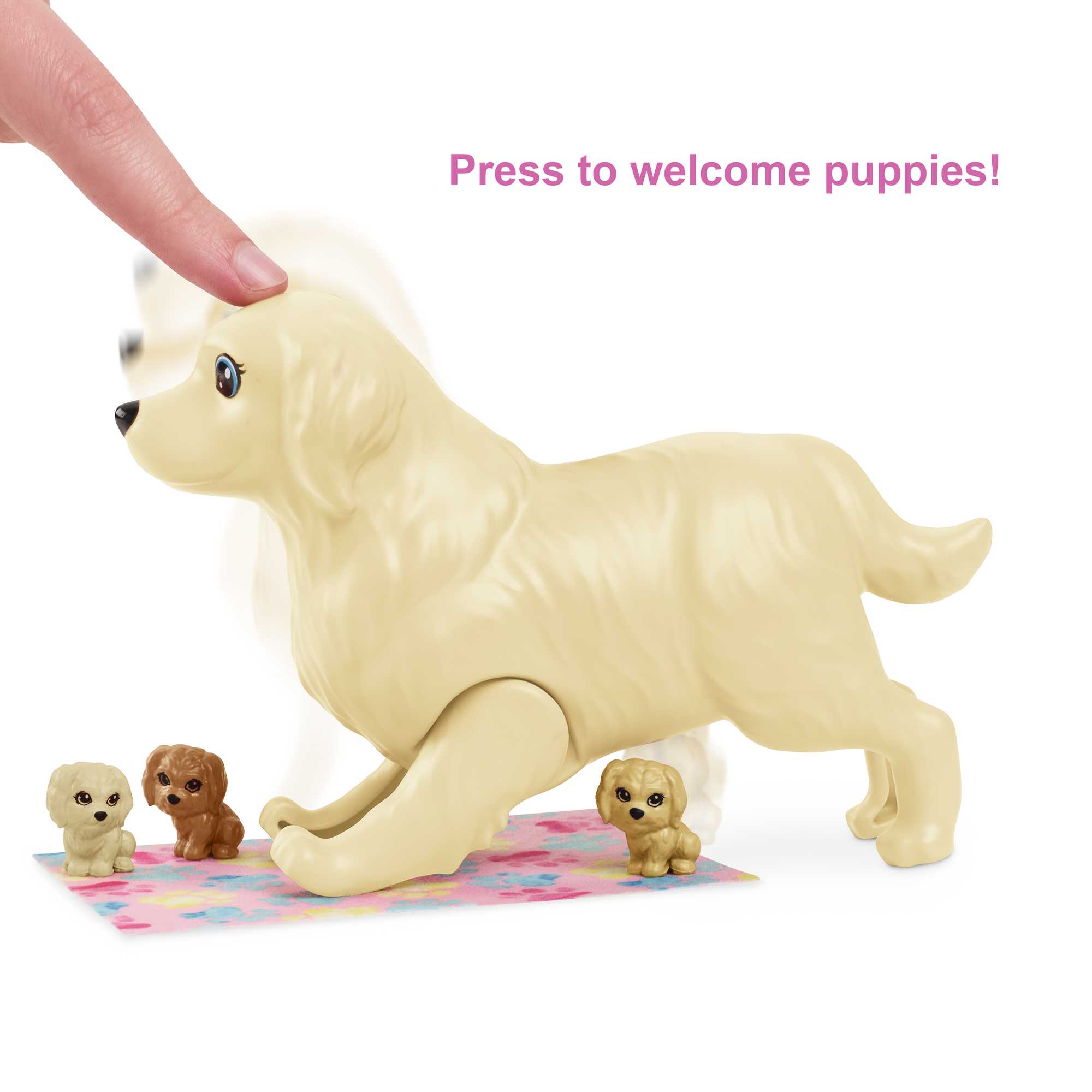 Barbie Doll Newborn Pups Playset With Brunette Doll Mommy Dog 3 Puppies Kids Toys