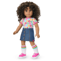 American Girl Truly Me 18-inch Doll #113 With Brown Eyes, Dark-Brown Hair, Deep Skin, Shorts And T-shirt, For Ages 6 - View #7