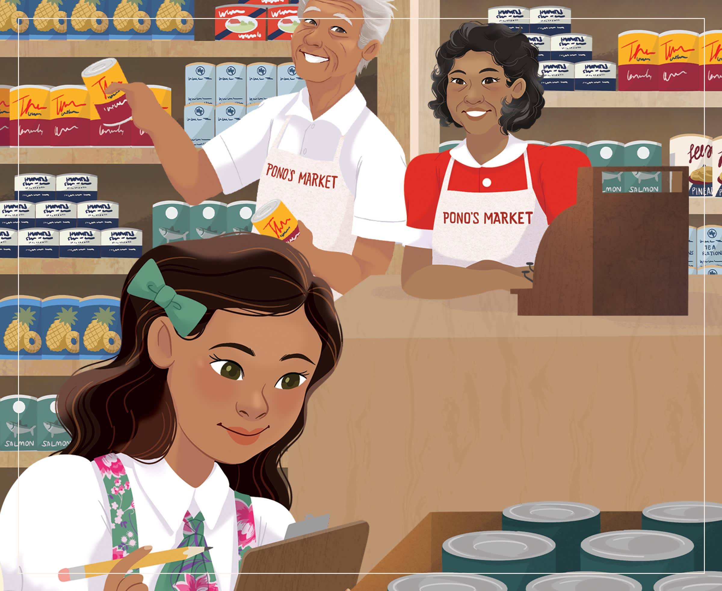 Nanea in her family market