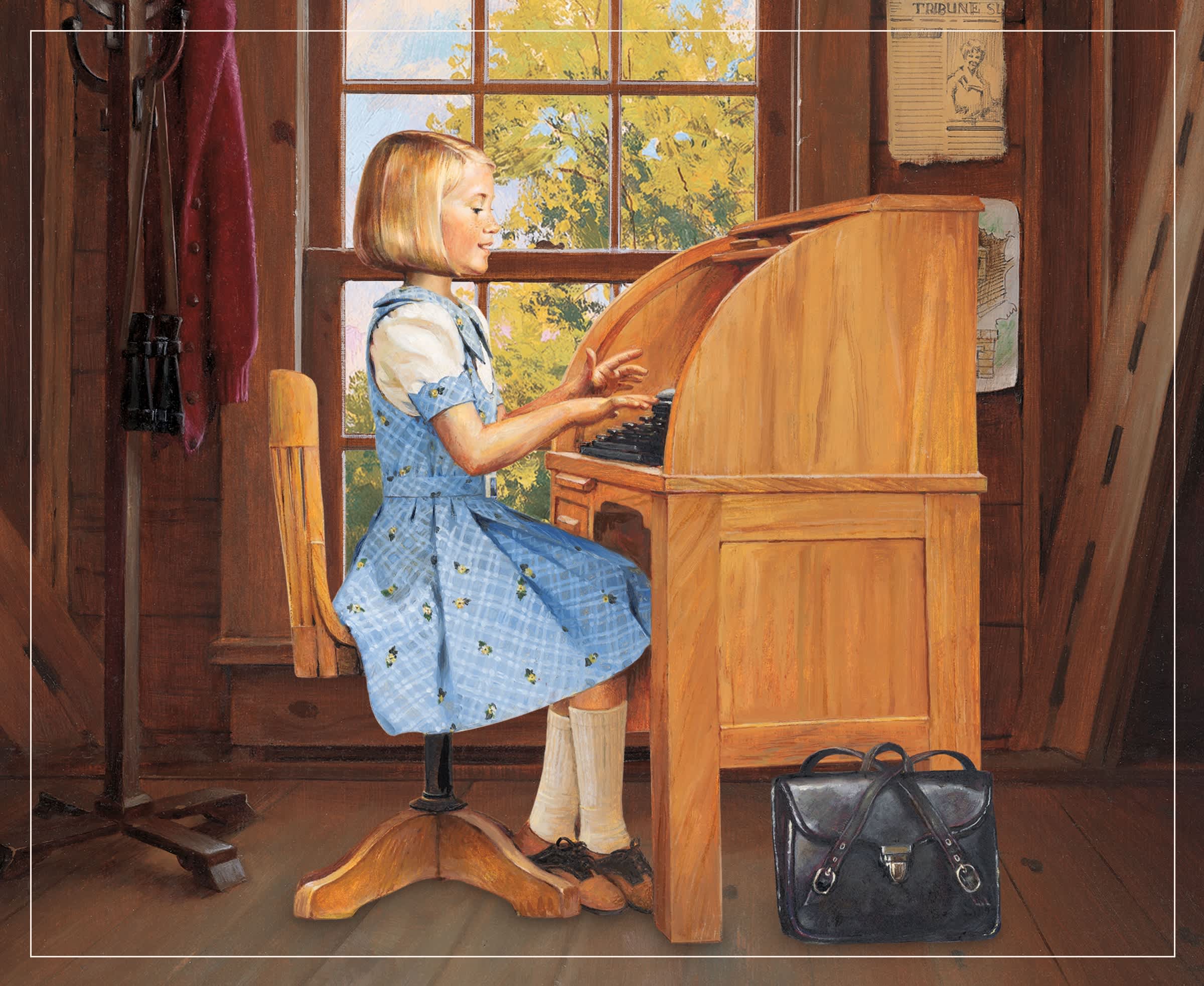 Kit Kittredge sitting at her desk