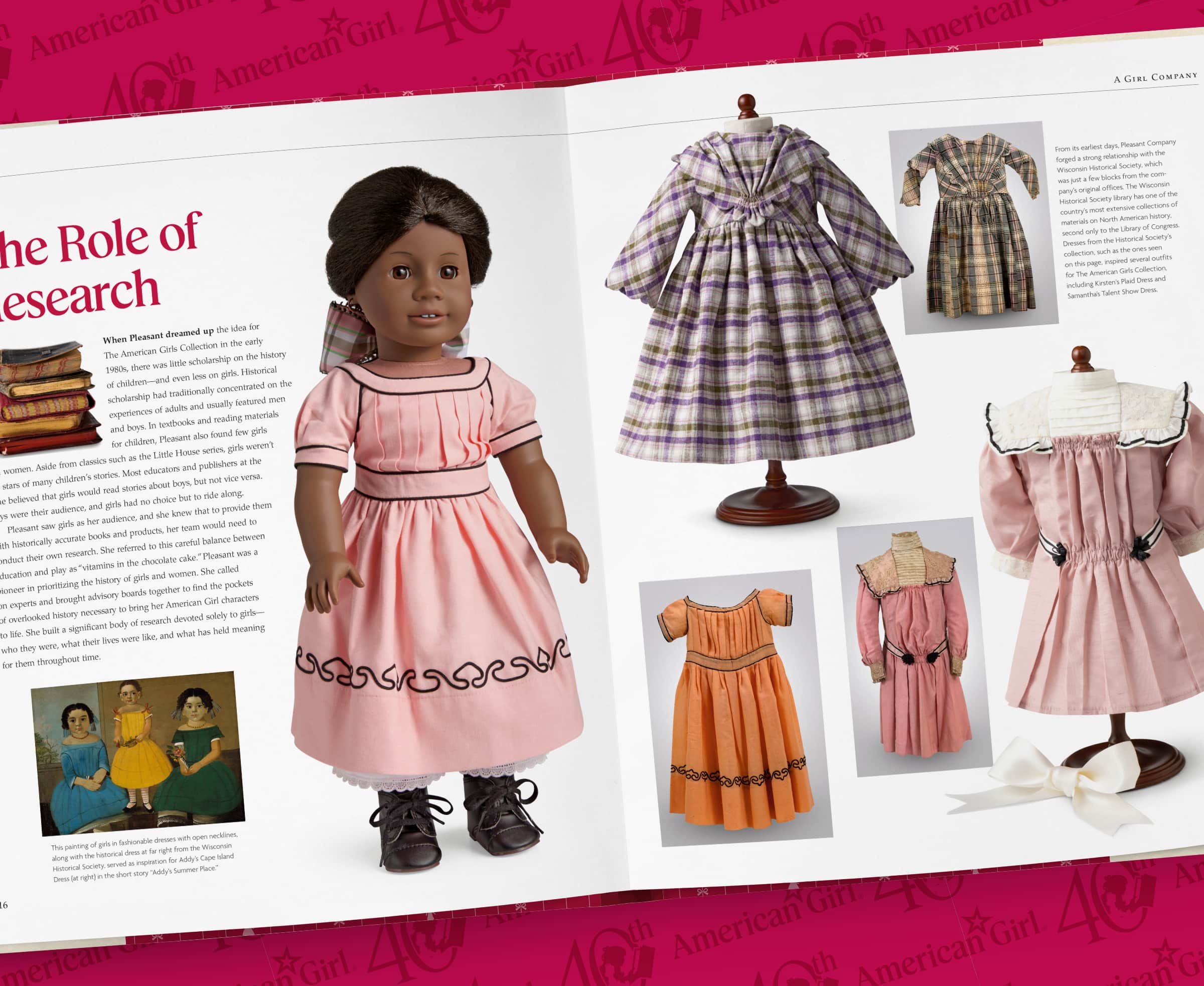 Image of page that outlines the research that goes into doll creation