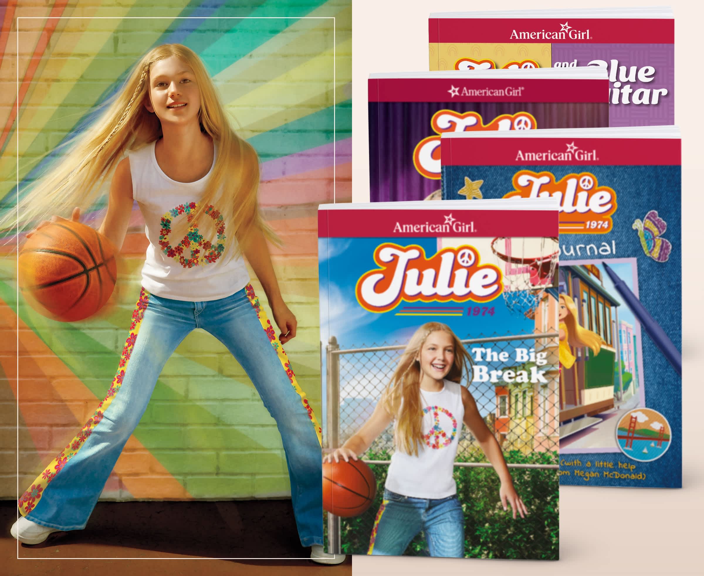 Julie Albright with her books