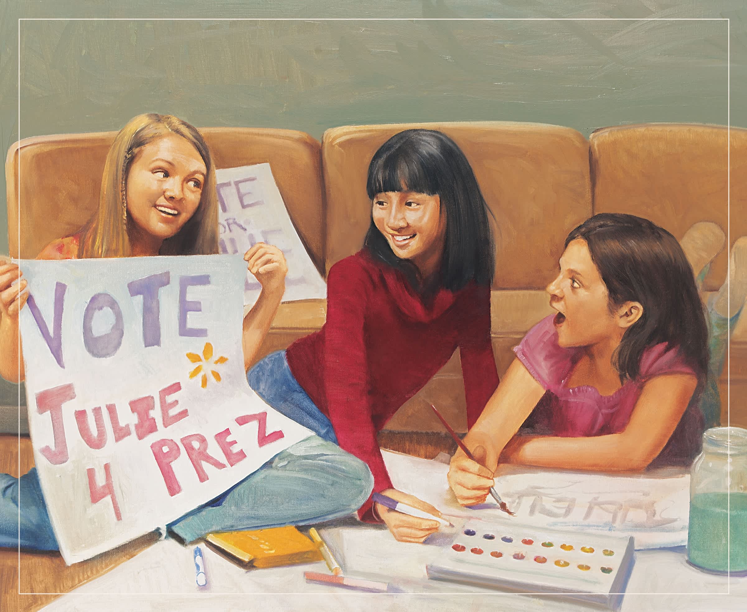 Julie Albright making a poster
