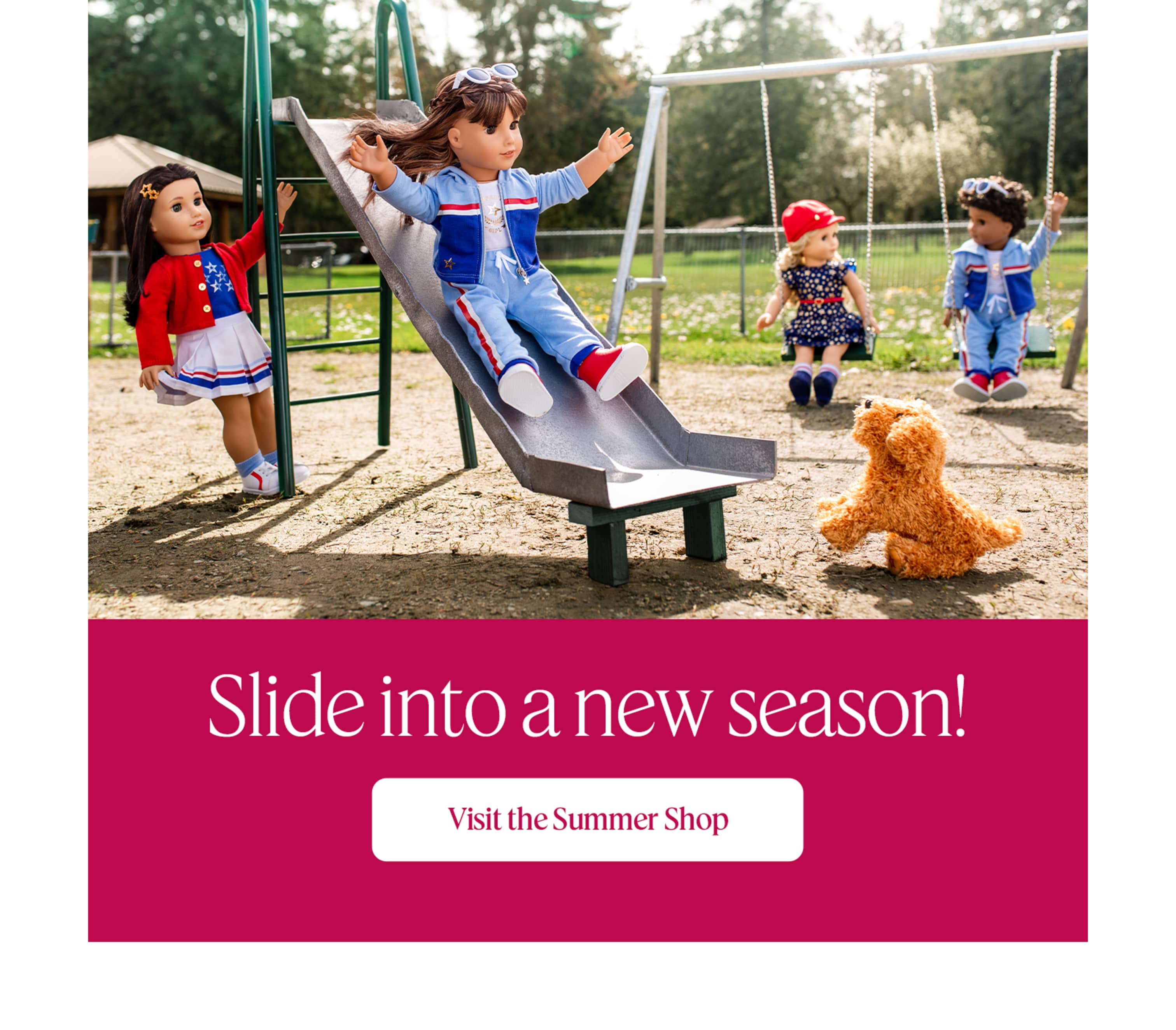 Slide into a new season with a sweet seasonal selection in the American Girl® Summer Shop!