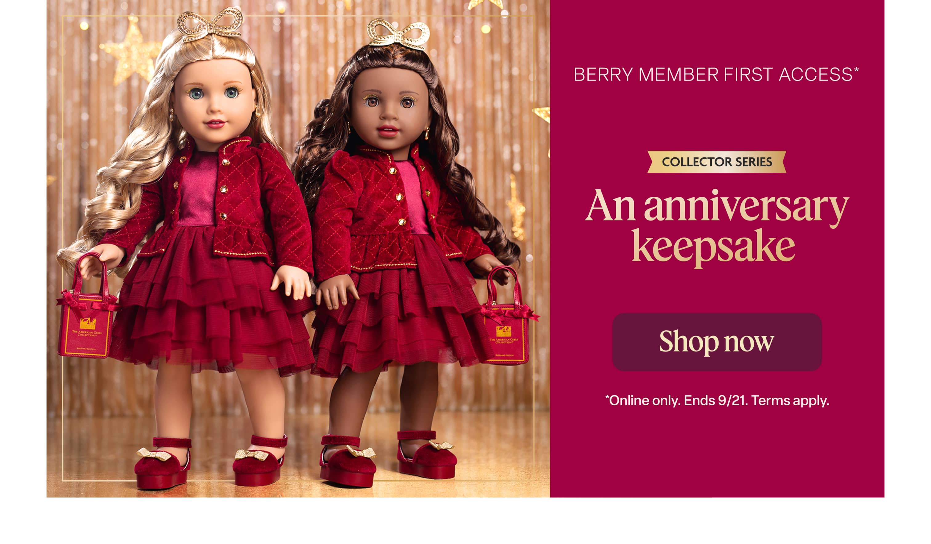 One day only! AG Rewards™ Berry Members get first access to the limited-edition 2026 Holiday Collector Doll. Shop this anniversary keepsake. Terms apply.