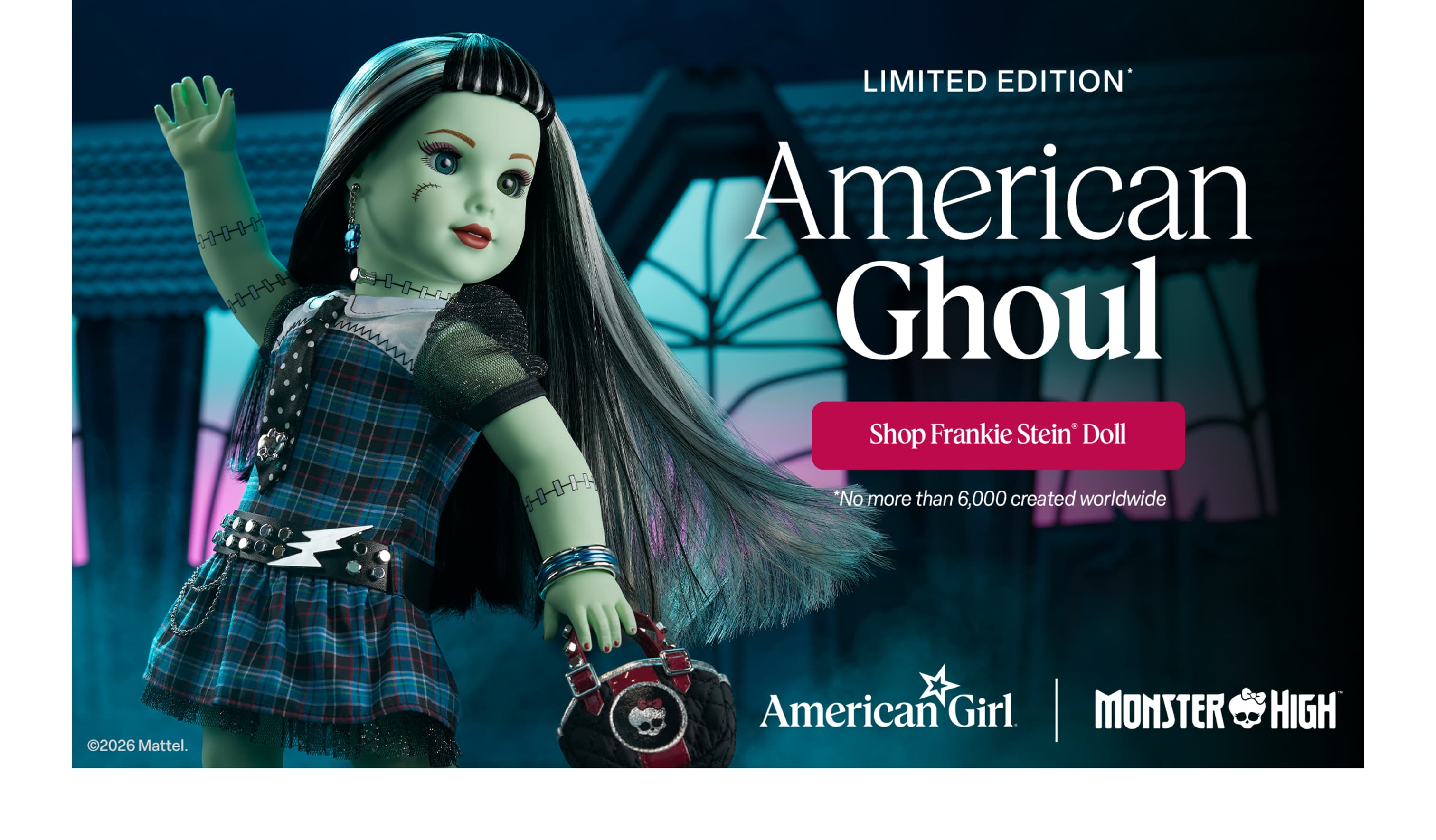 Shop the limited-edition Monster High® Frankie Stein® Doll by American Girl® — no more than 6,000 created worldwide.