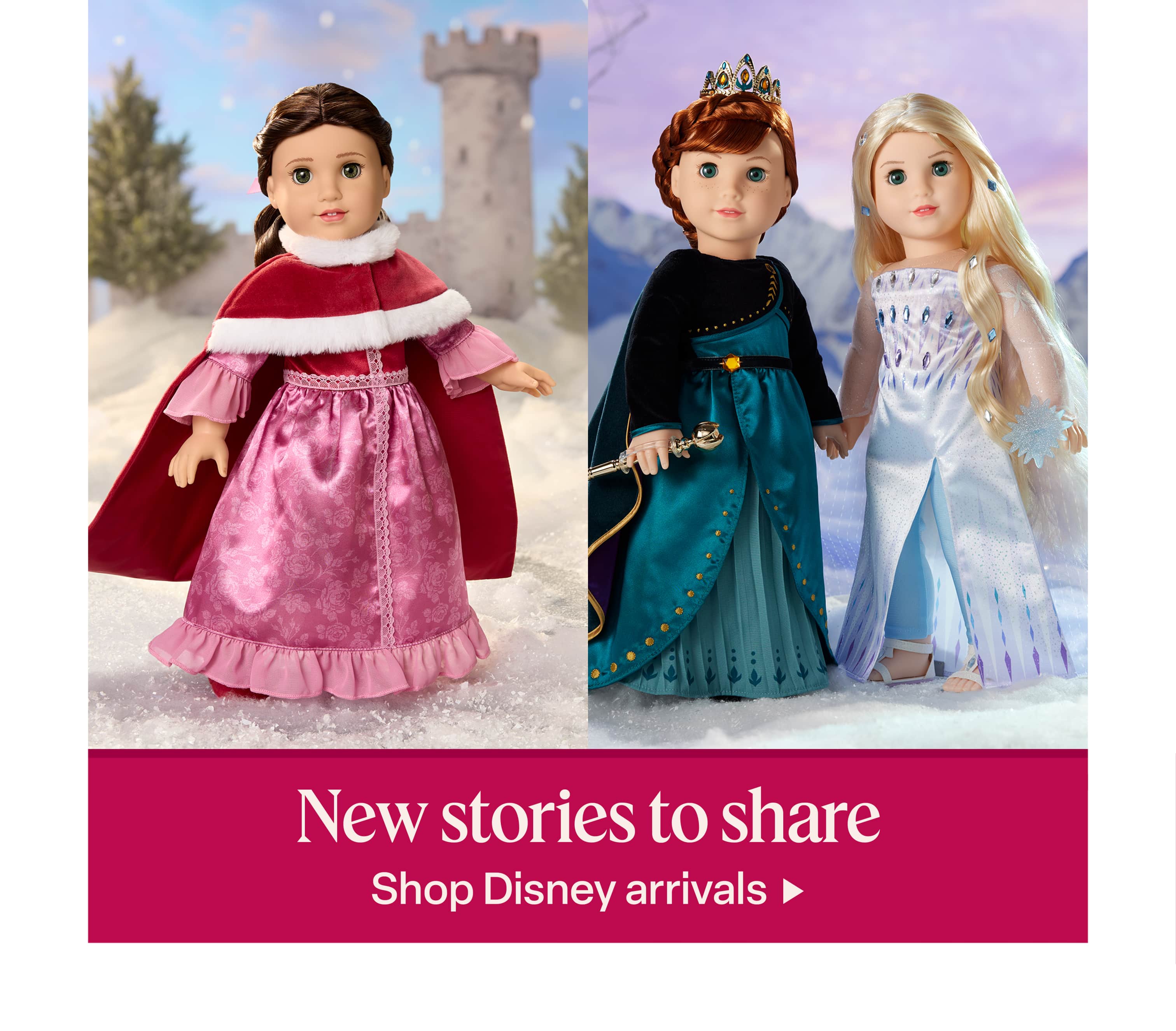 Shop Disney arrivals including a new Disney Princess Belle outfit and Disney’s Frozen-inspired fashions.