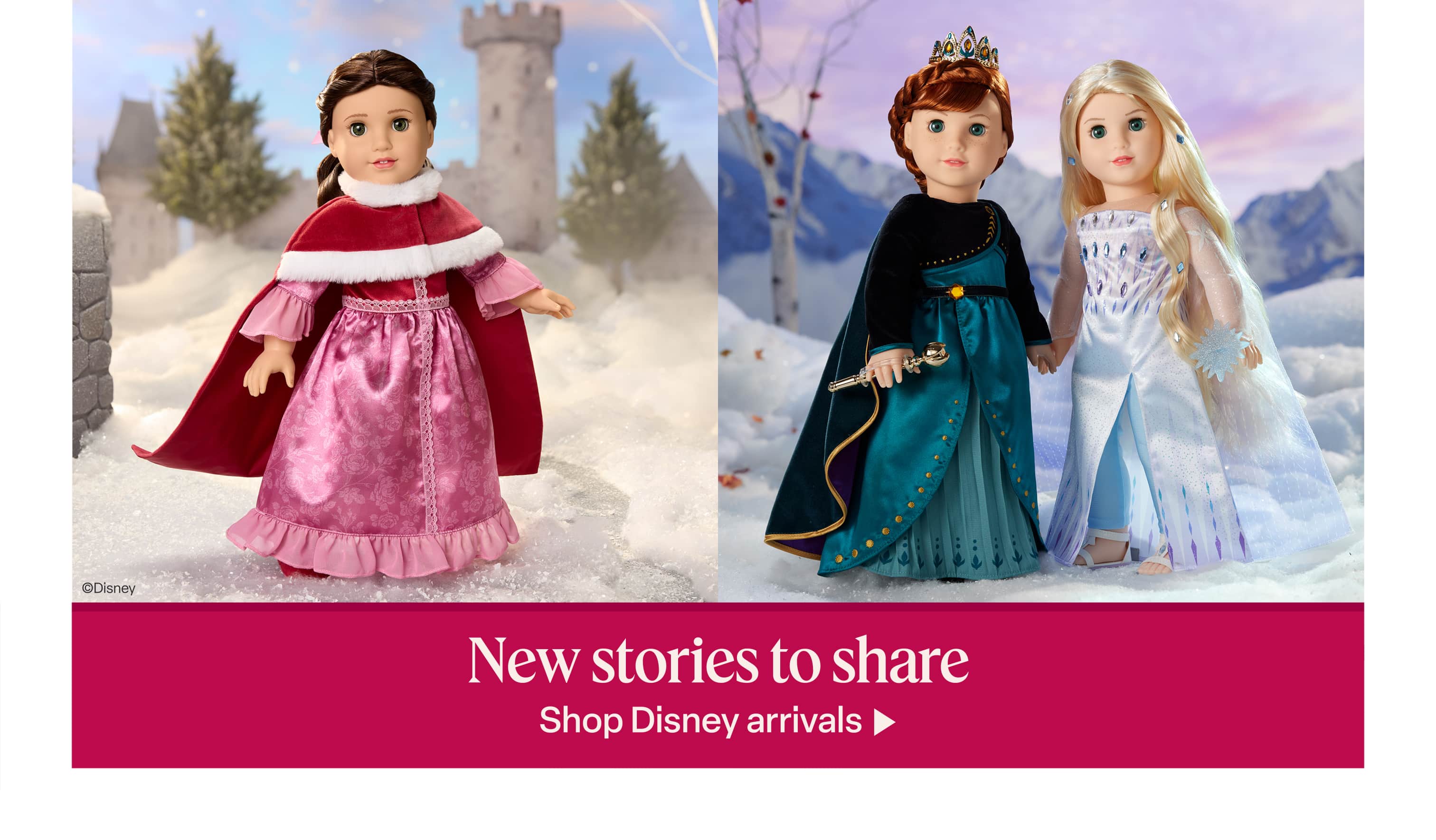 Shop Disney arrivals including a new Disney Princess Belle outfit and Disney’s Frozen-inspired fashions.