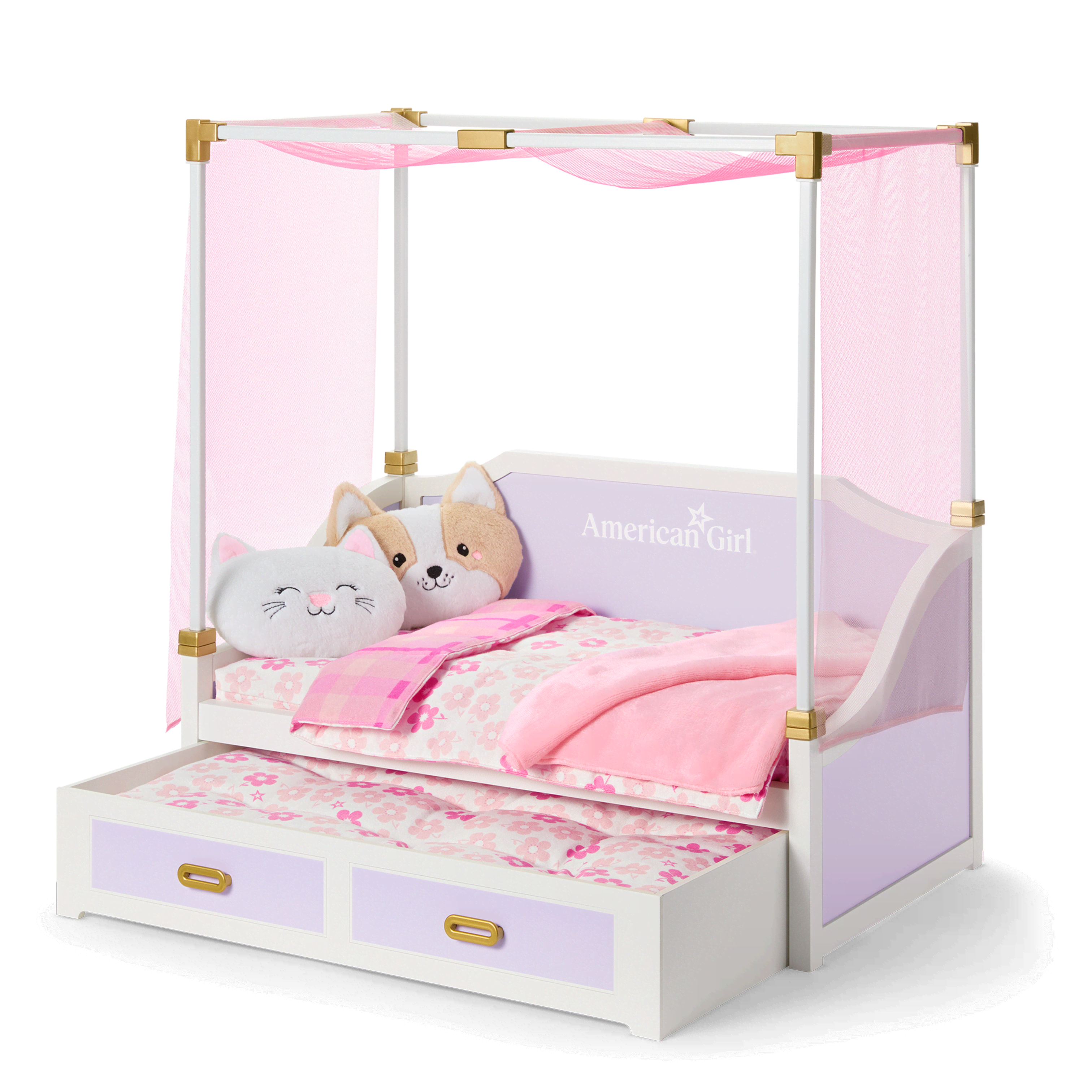 All Set for Sleepovers Canopy Bed Nightstand American Girl